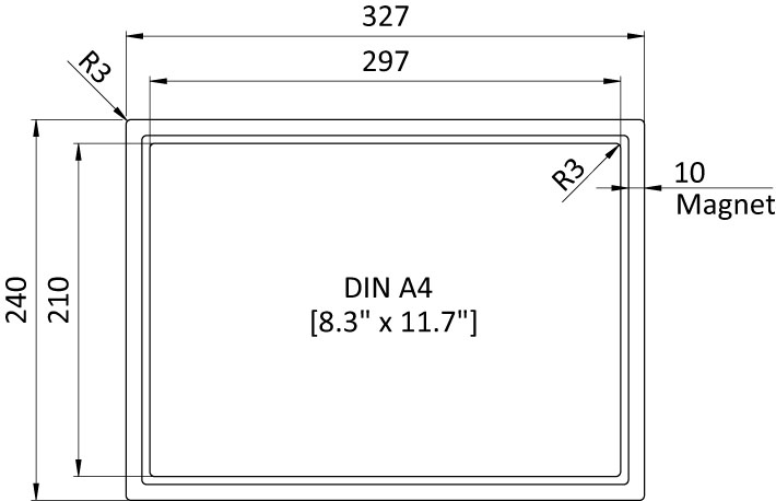 Magnetisches DIN A4 Dokumentenfenster