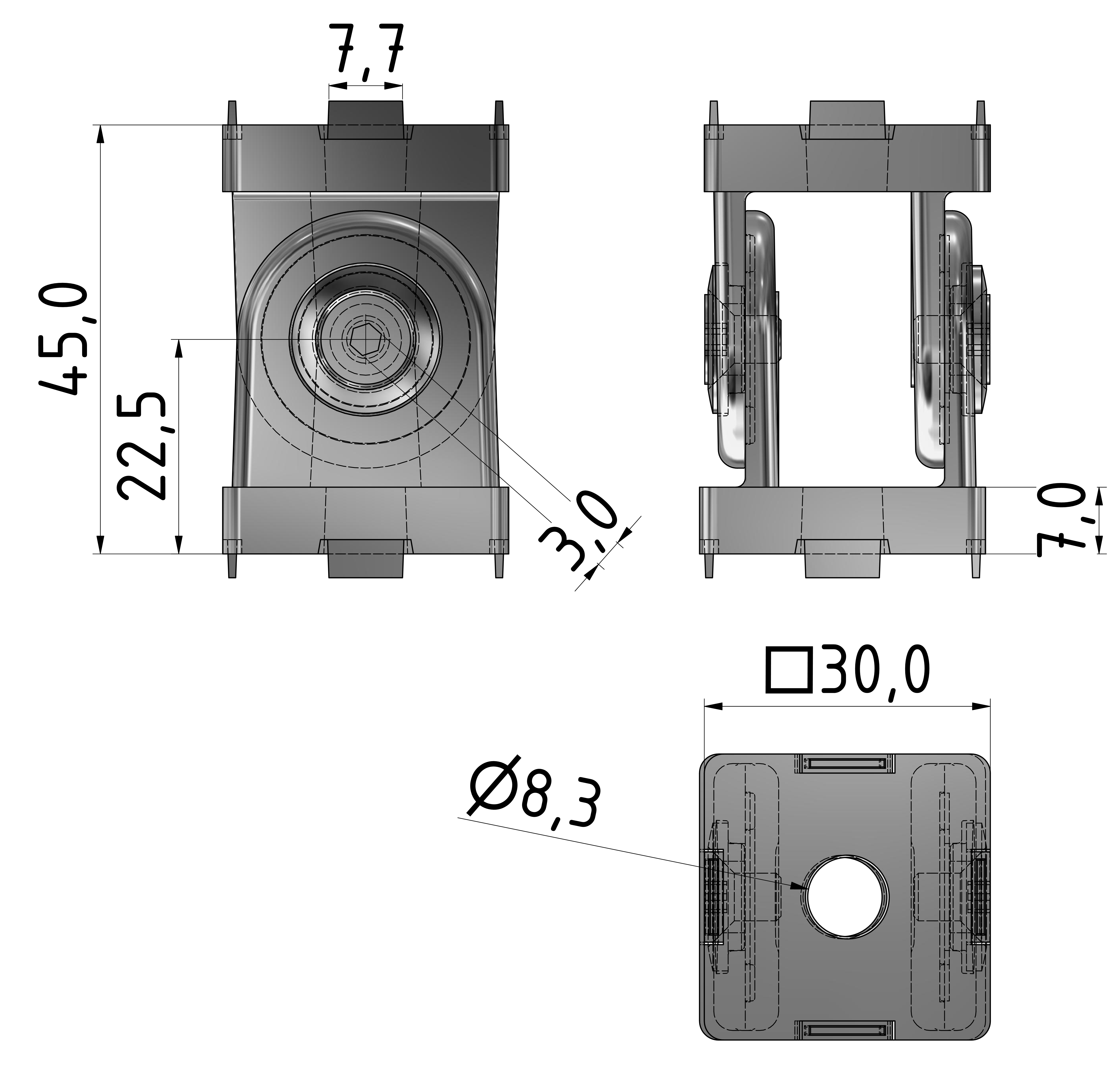 Gelenk 30, weißaluminium-8