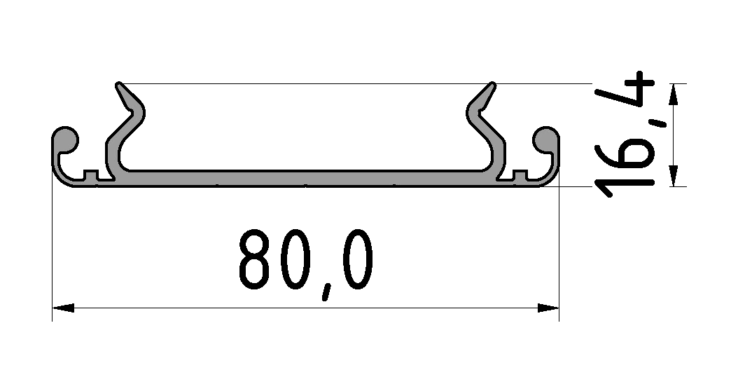 Trägerprofil 80, natur
