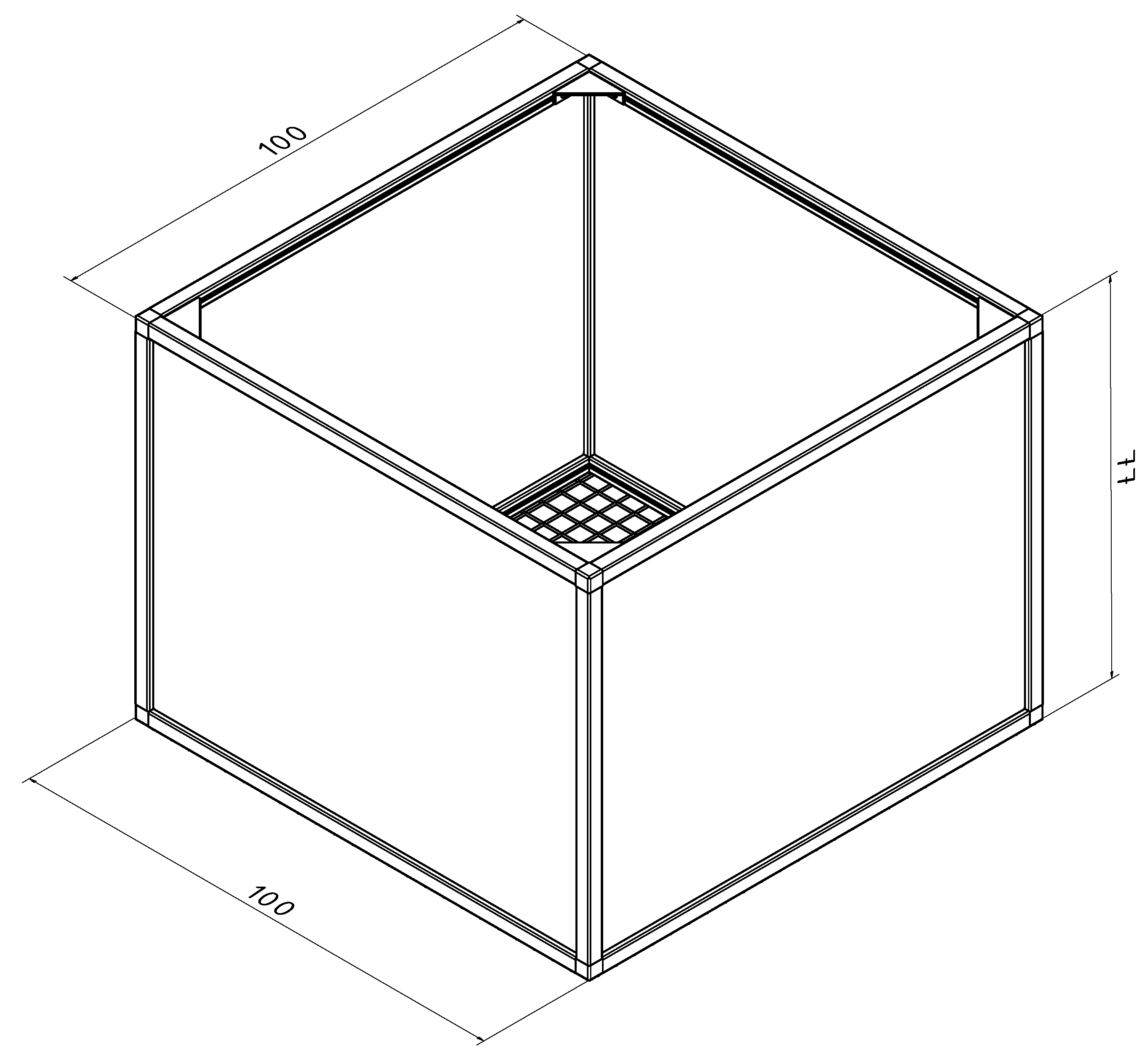 Raised bed aluline 100 x 100 cm