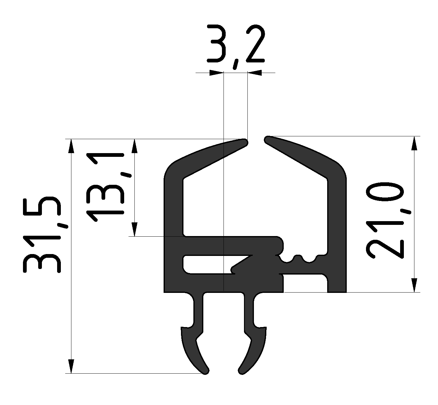 Einfassprofil Kunststoff PP/TPE , schwarz-8
