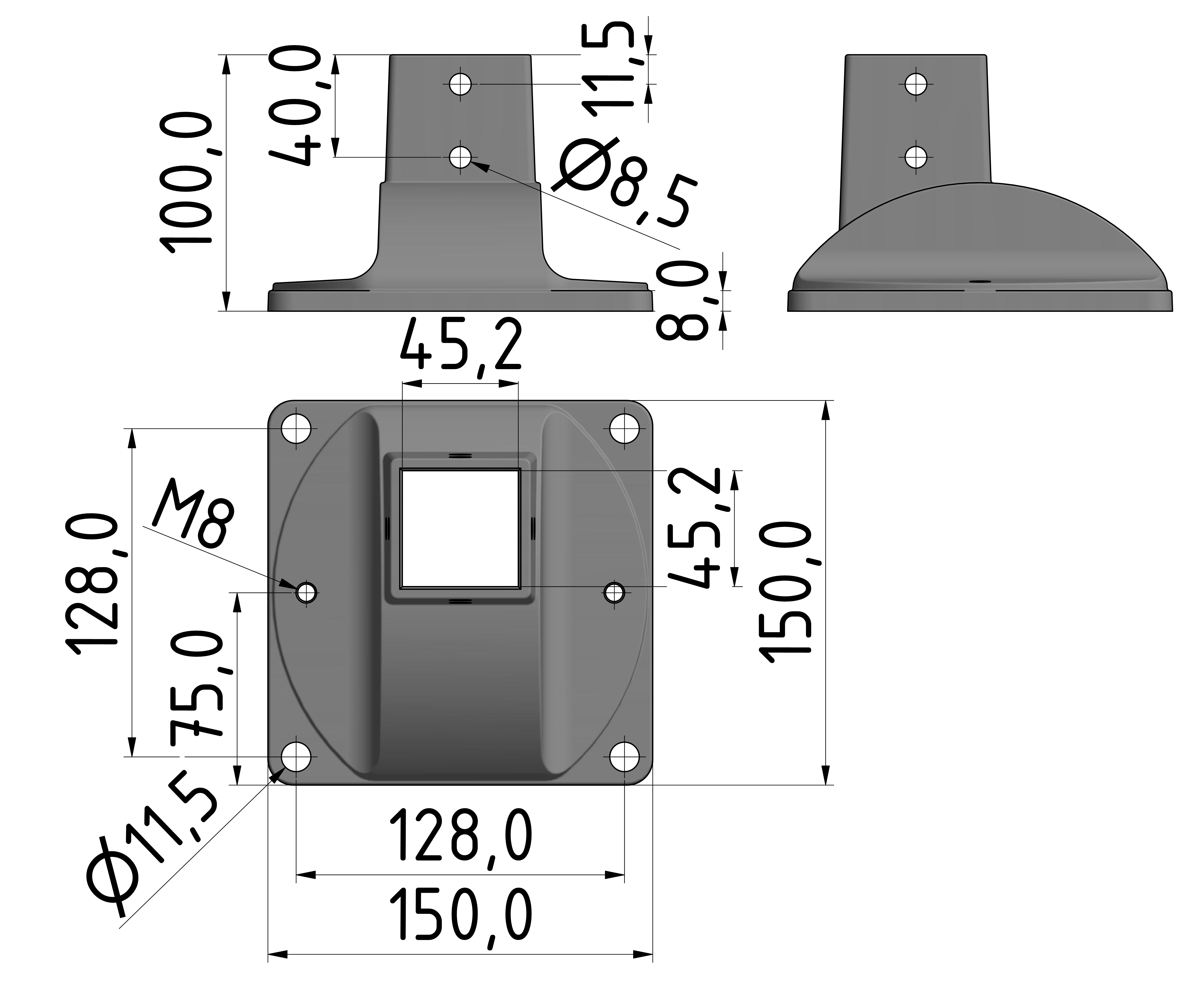 Pfostenkonsole 45x45-10
