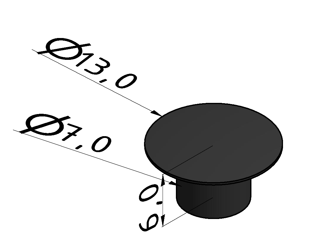 Abdeckkappe 8 D7, schwarz
