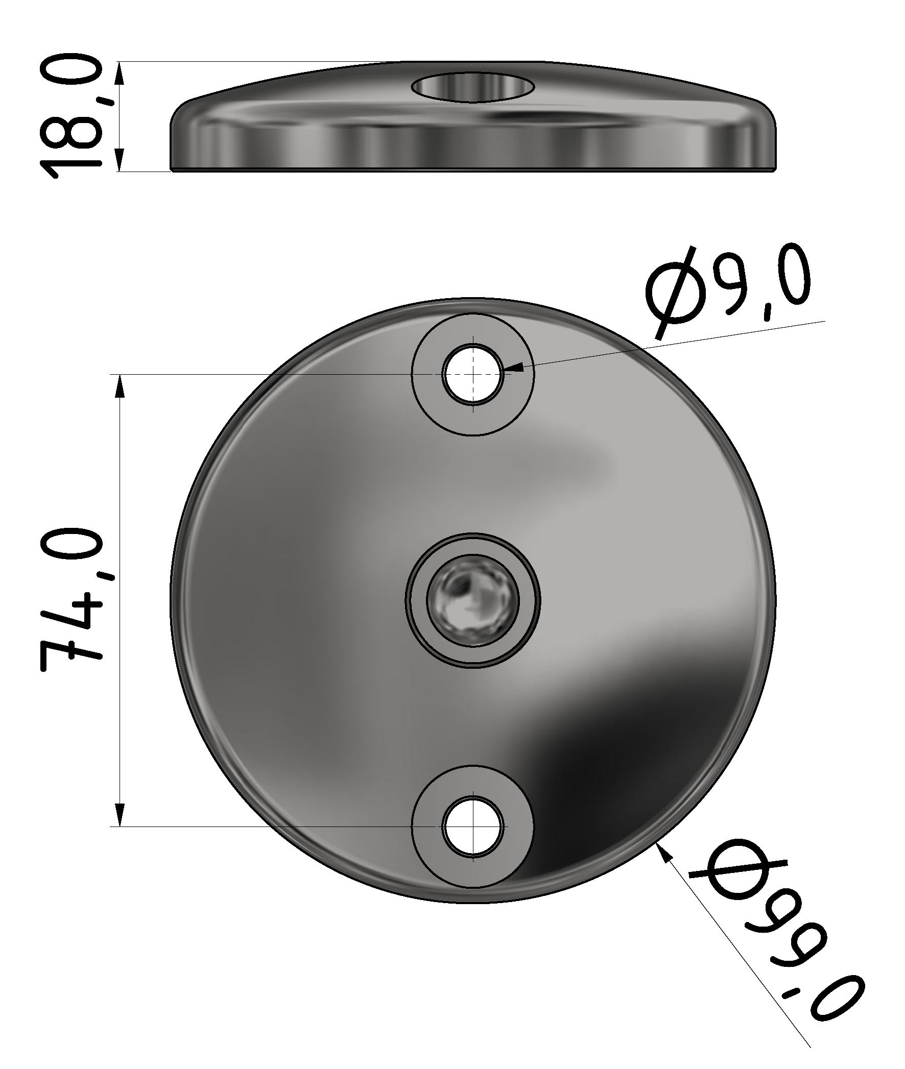 Teller A DÜ D100, Edelstahl Teller A DÜ D100, Edelstahl