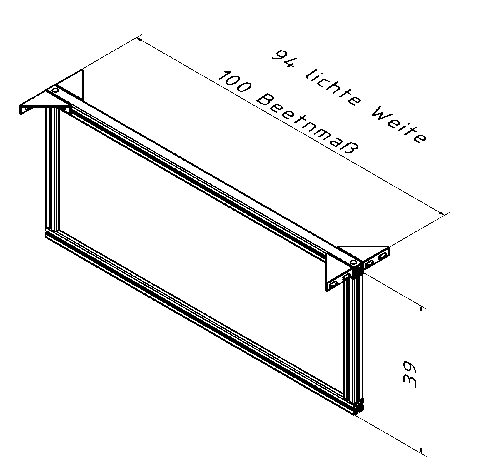 Zwischenwand  aluline  100  cm
