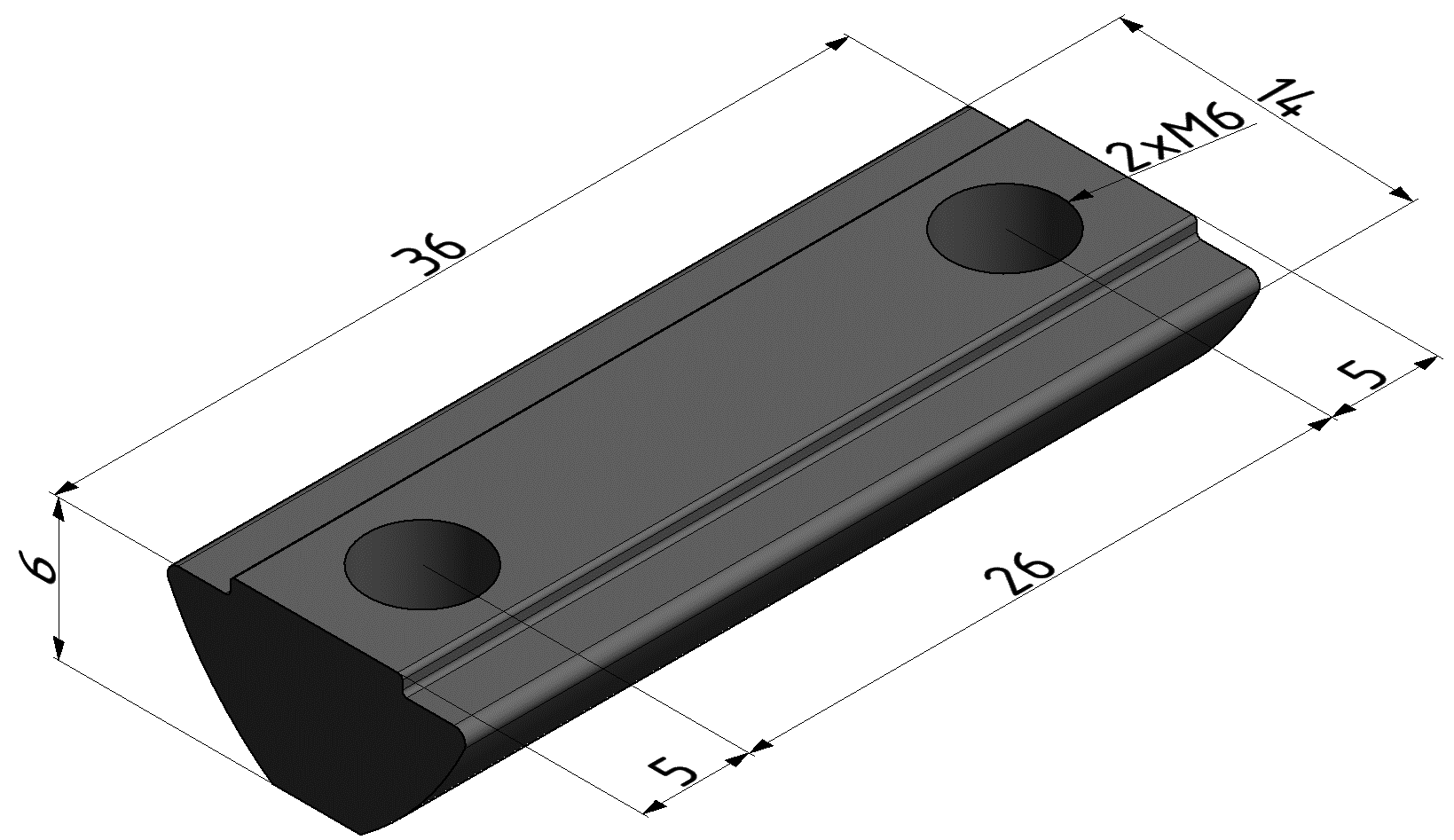 T-Slot Nut 8 St 2xM6-36, bright zinc-plated