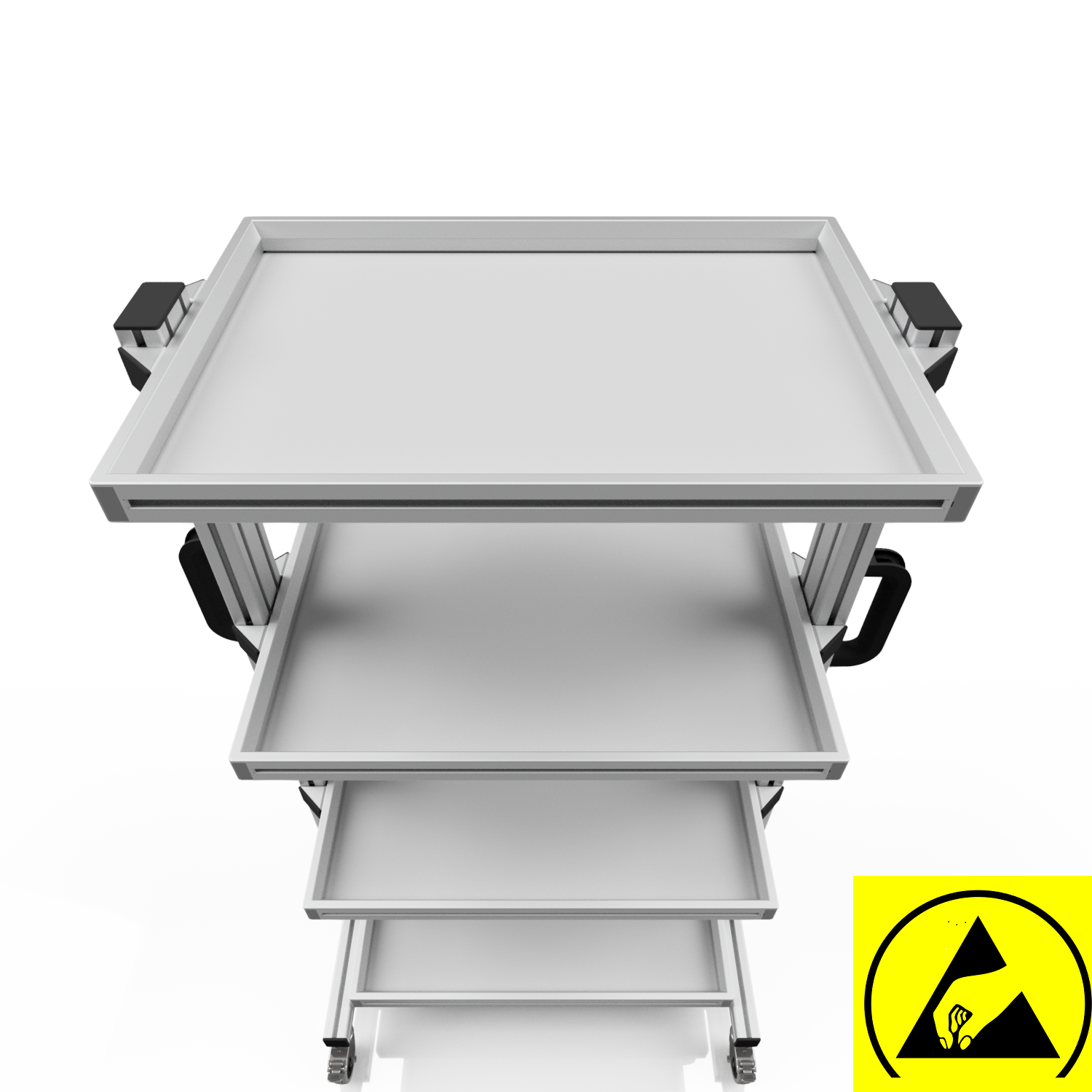 ESD Systemwagen für Eurobehälter 60 x 40 H 134 cm ohne Auszug 