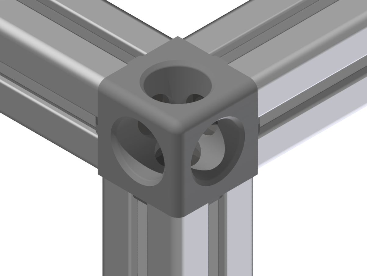 Wuerfel-Verbindersatz 8 3D 40 , weißaluminium