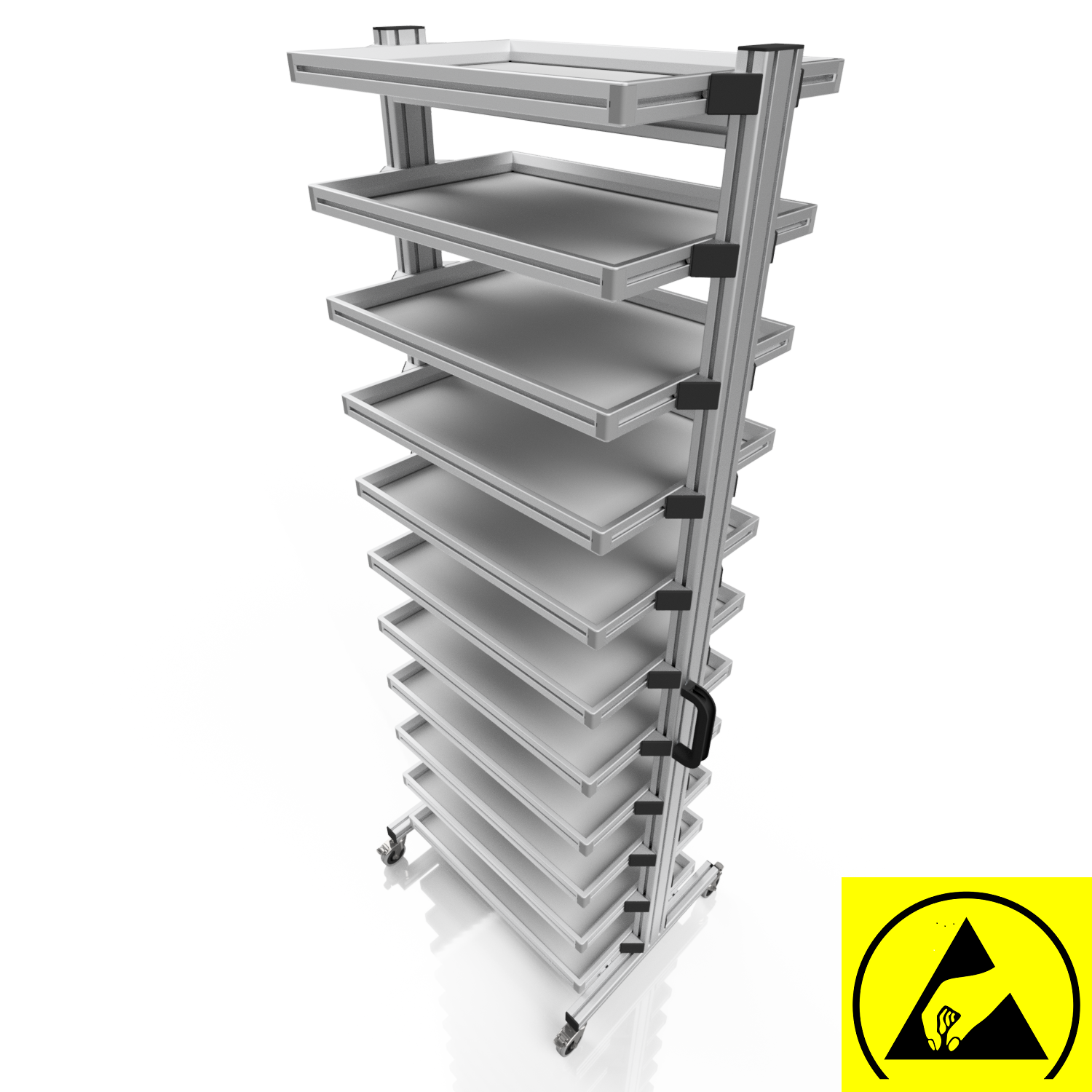 ESD Systemwagen für Eurobehälter 60 x 40 H 200 cm ohne Auszug