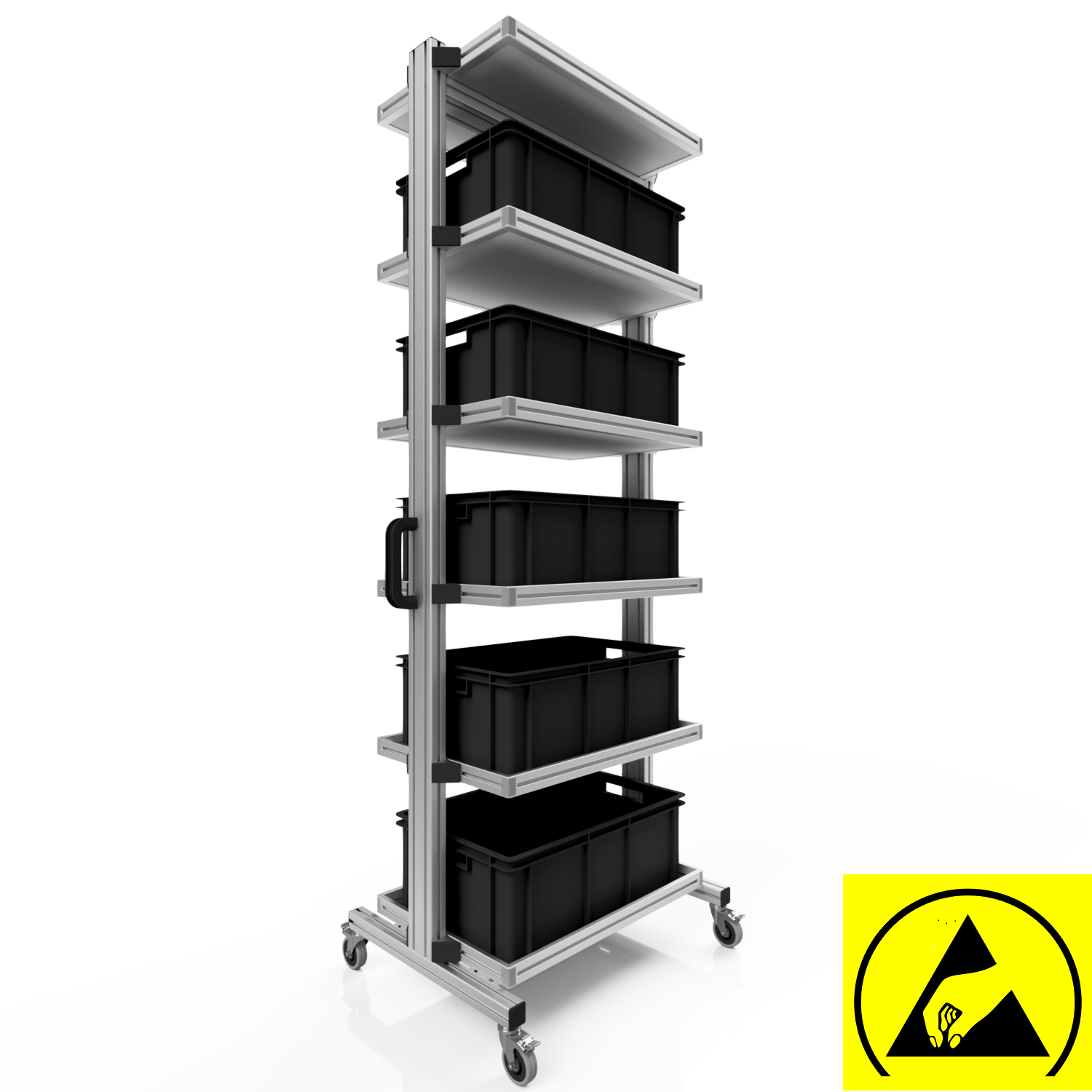 ESD Systemwagen für Eurobehälter 60 x 40 H 200 cm ohne Auszug