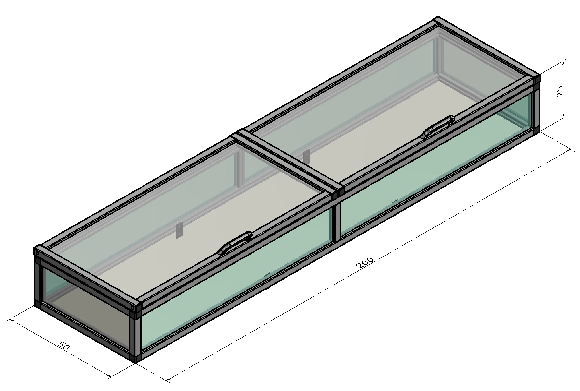 Cold Frame Top aluline 200 x 50 cm