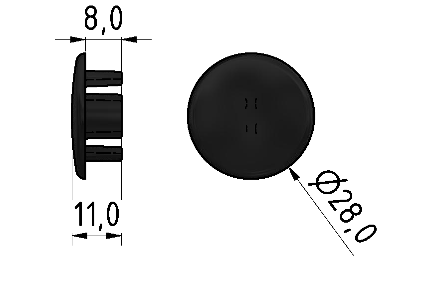 Cover Cap black D28