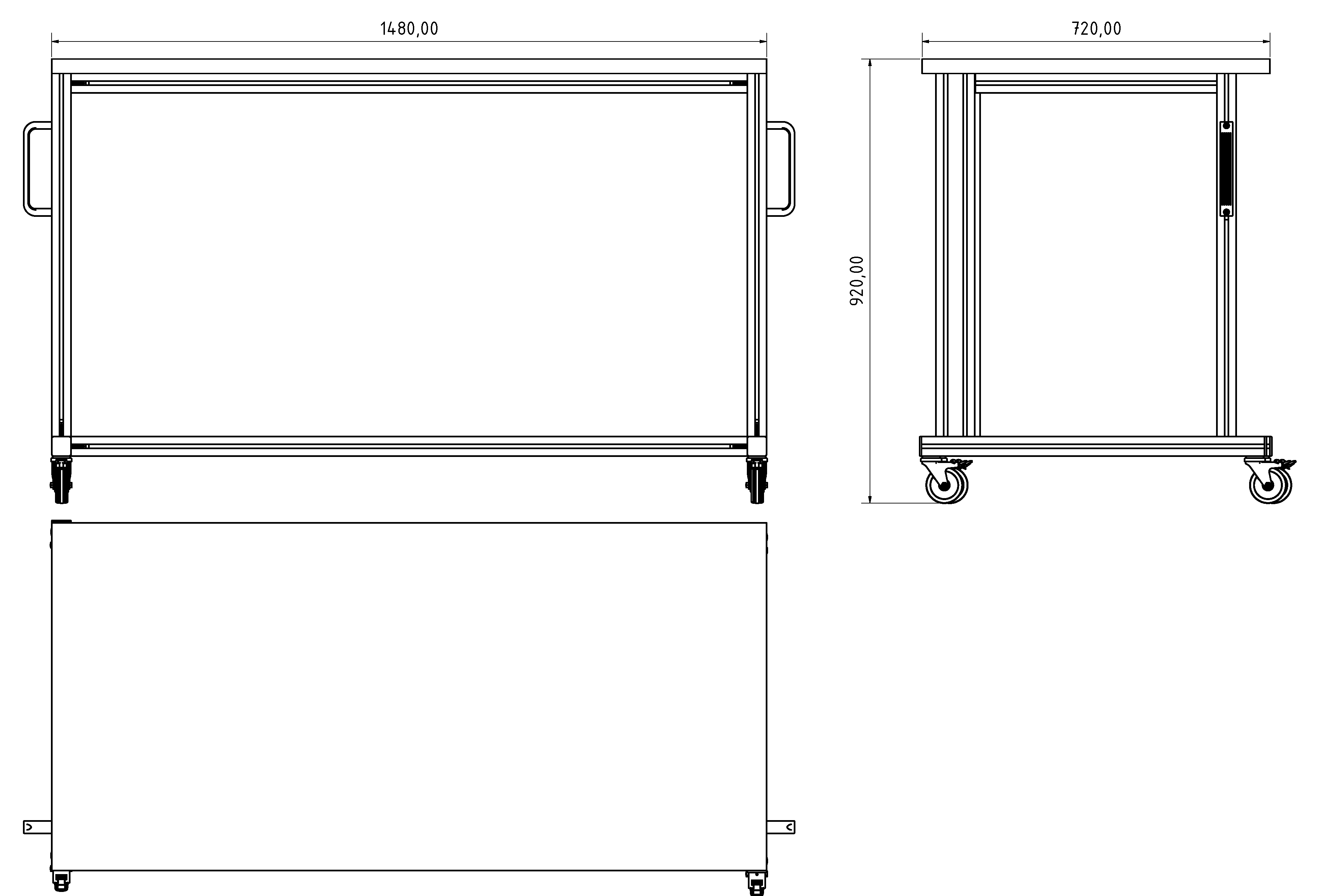ESD system table Basic 1480x720 mm