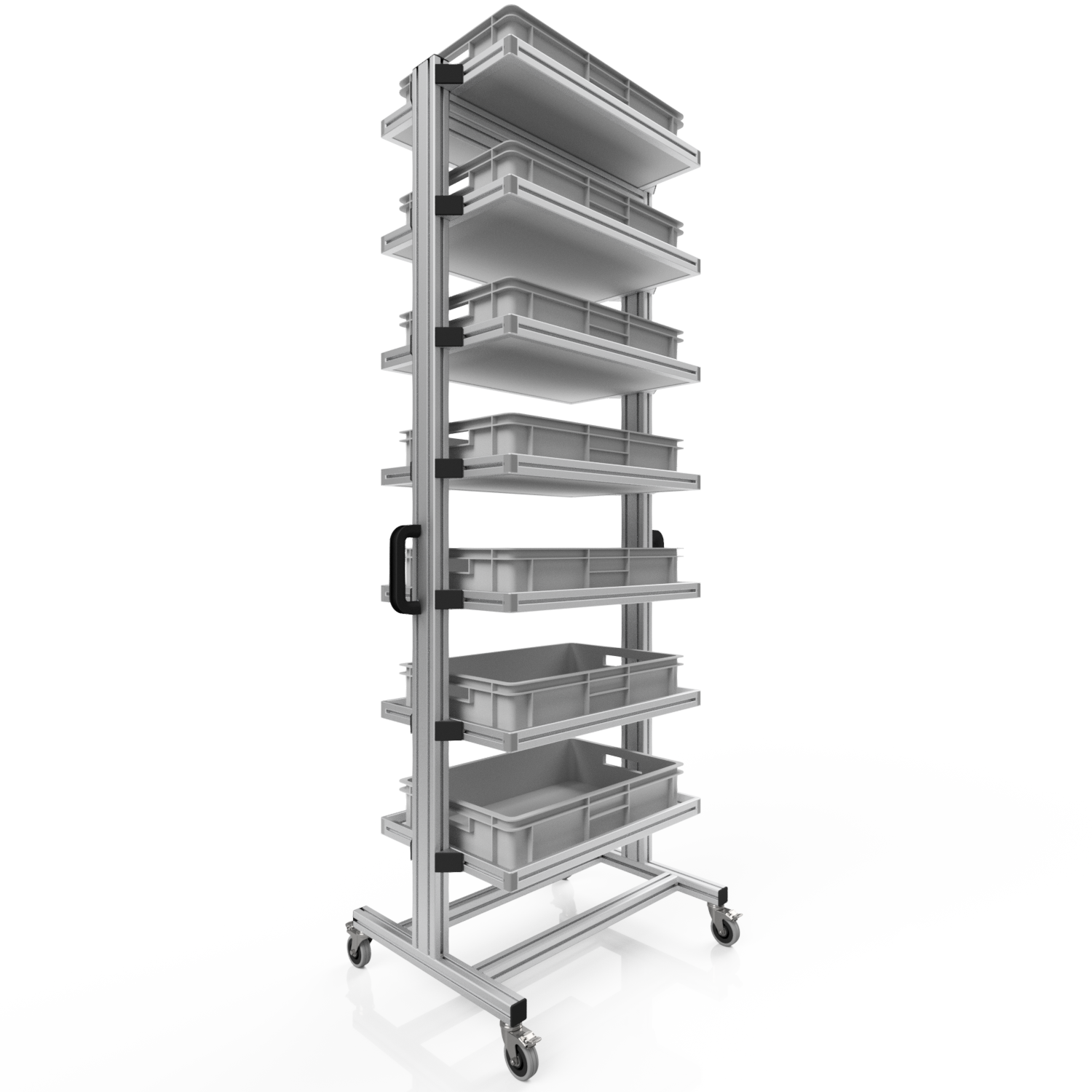 System trolley for Euro containers 60 x 40 H 200 cm without pull-out