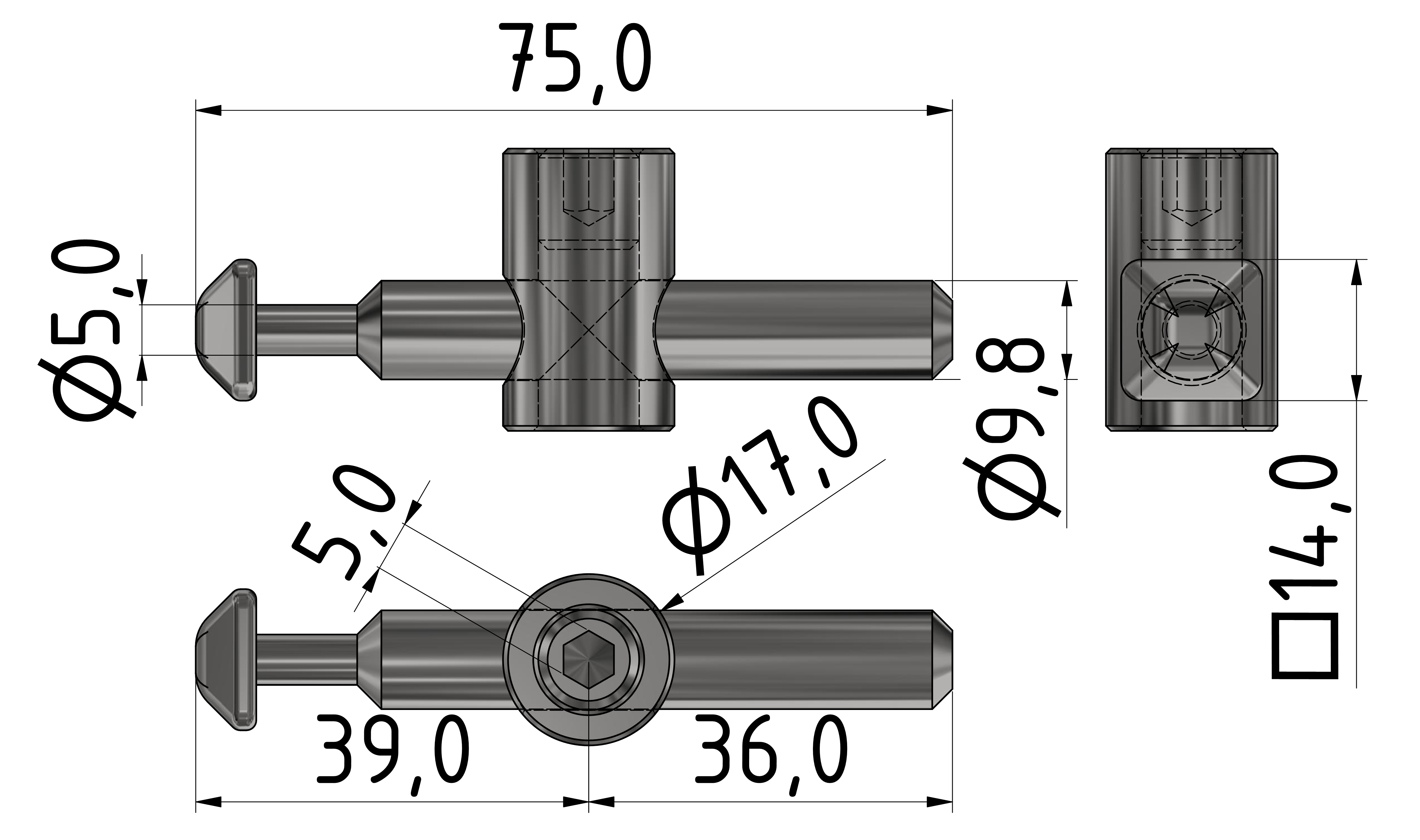 Schnellspannverbinder biegbar Stirn,verzinkt-10