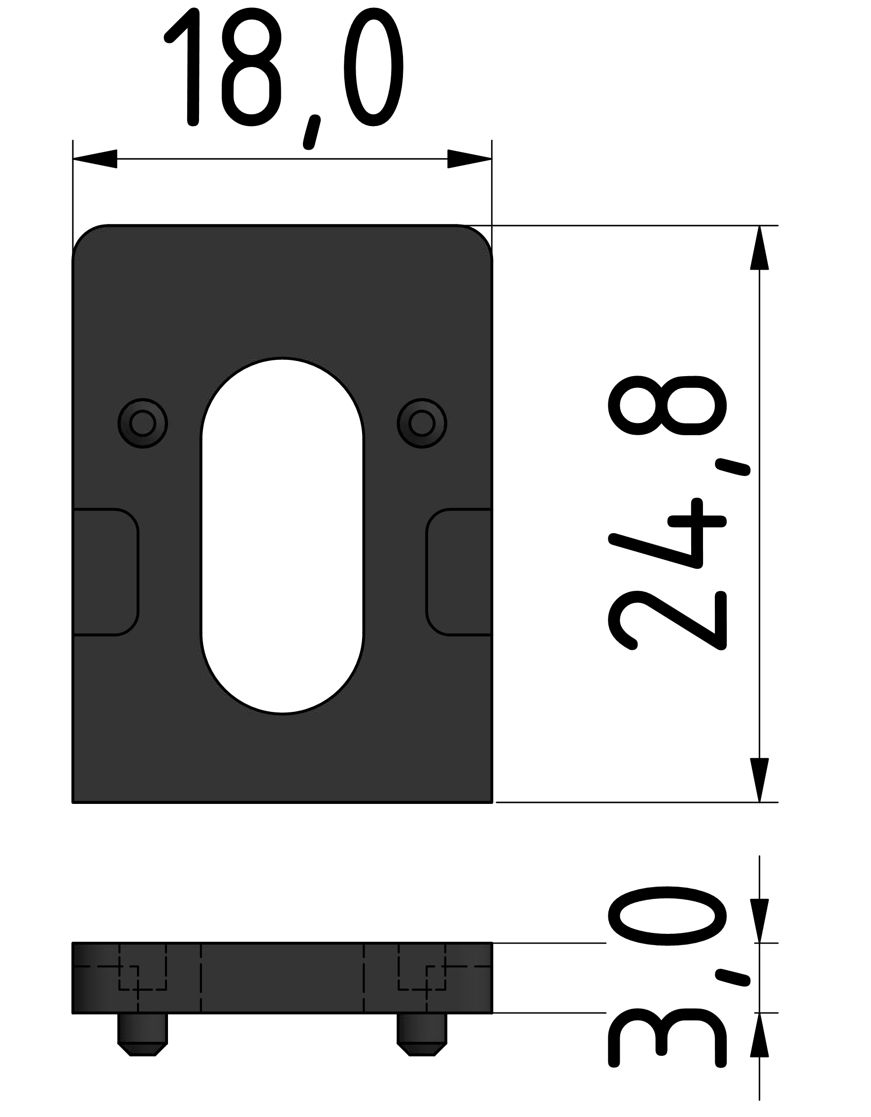 Distanzstück 3 PA, schwarz-8/10