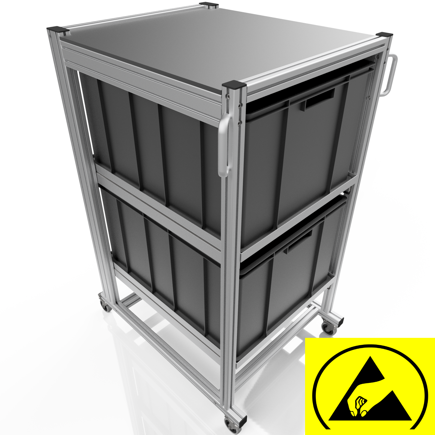 ESD Systemwagen für Eurobehälter 80x60 H 134 cm