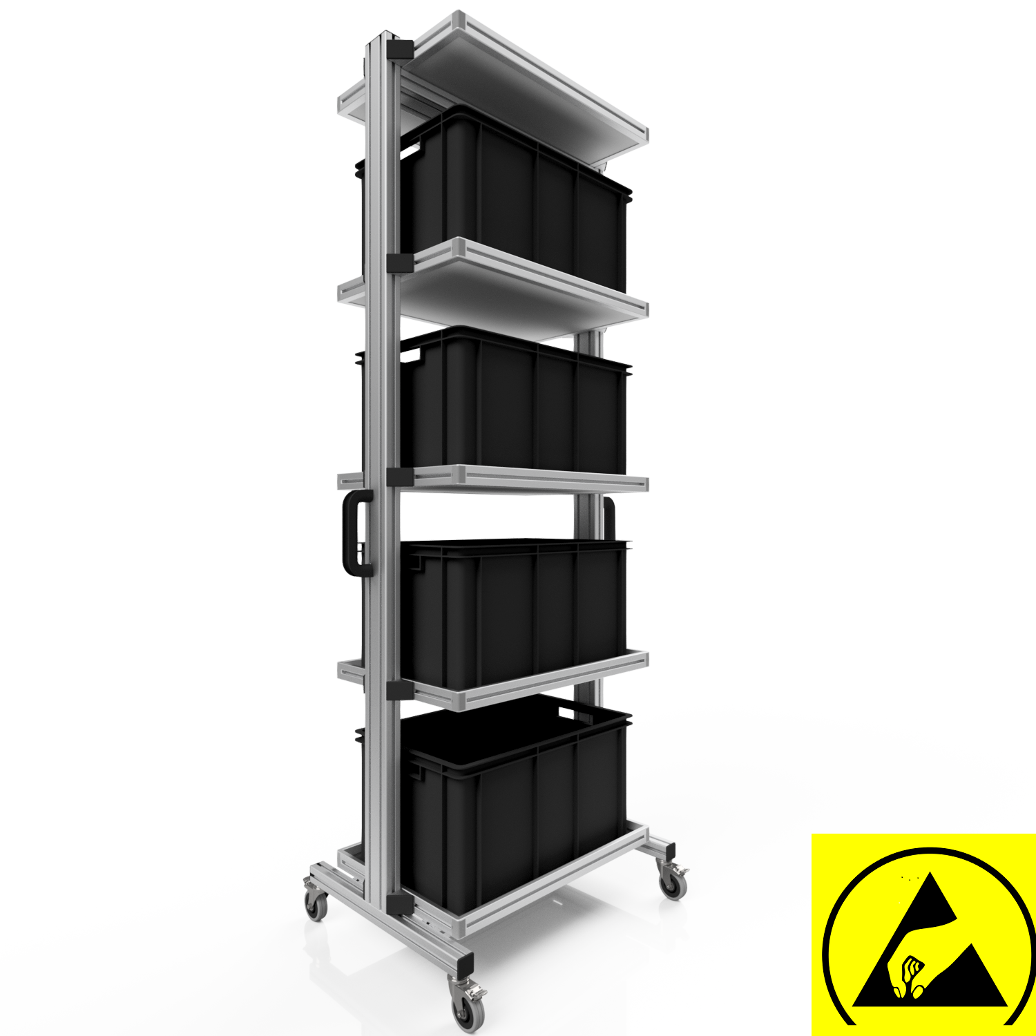 ESD Systemwagen für Eurobehälter 60 x 40 H 200 cm ohne Auszug