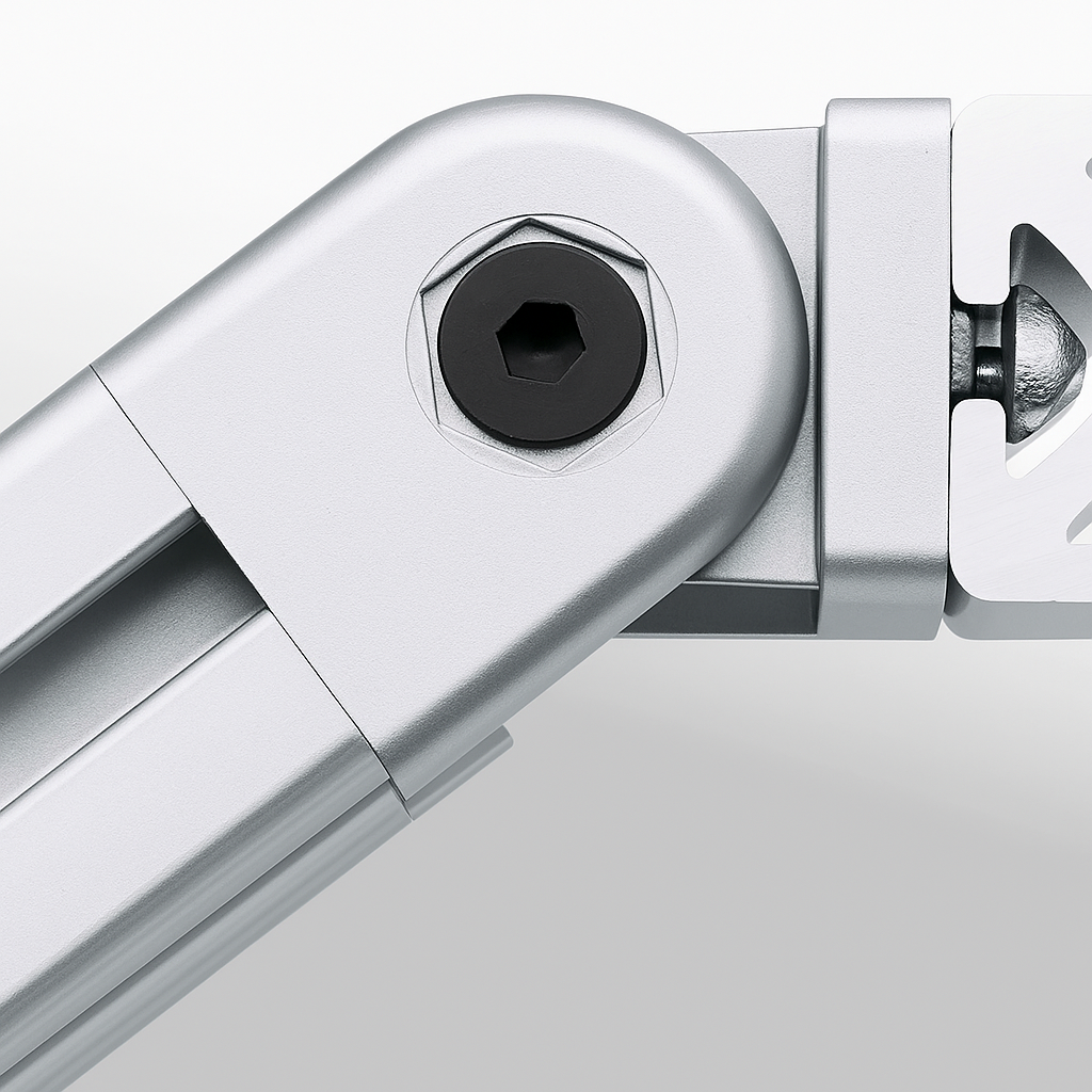 Gelenk 40 mit Klemmhebel, weißaluminium-10