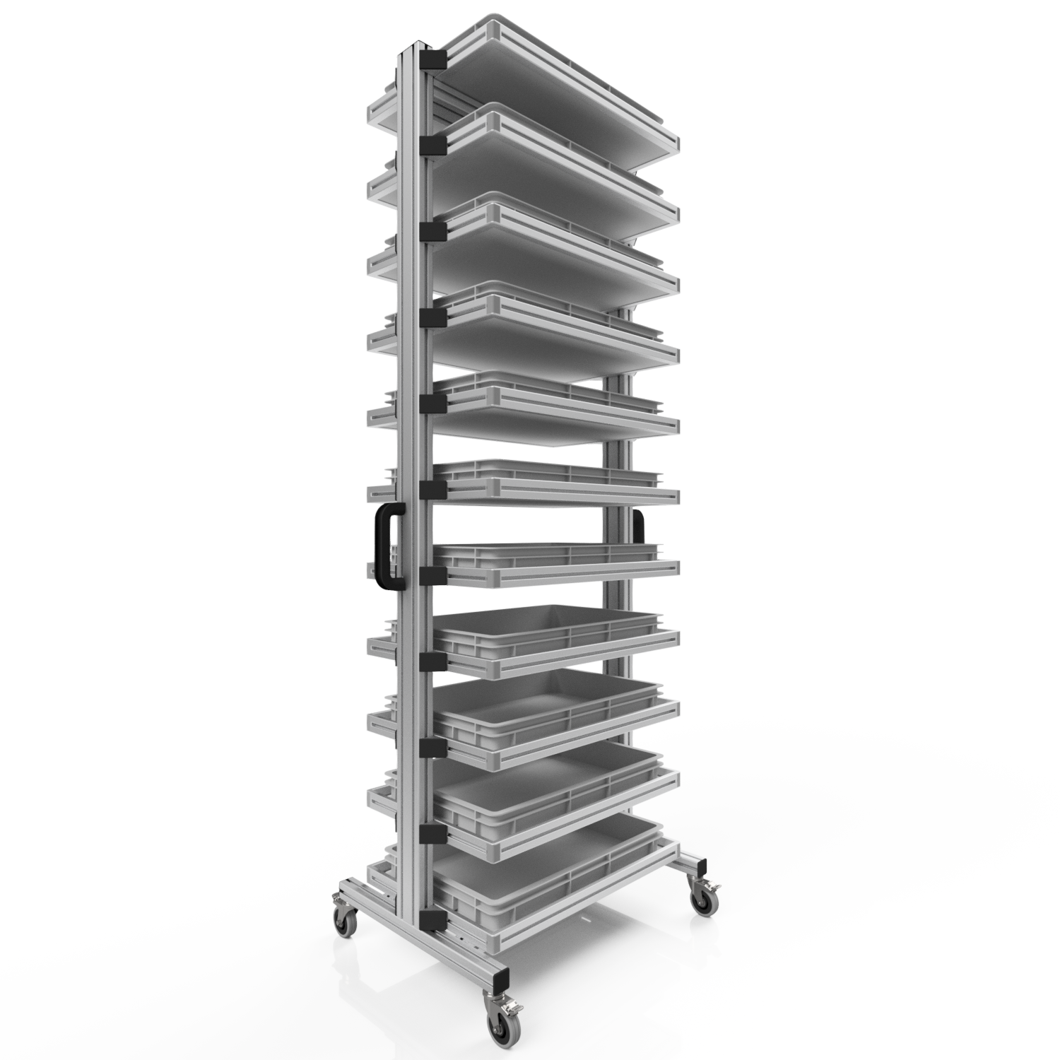 Systemwagen für Eurobehälter 60 x 40 H 200 cm ohne Auszug 