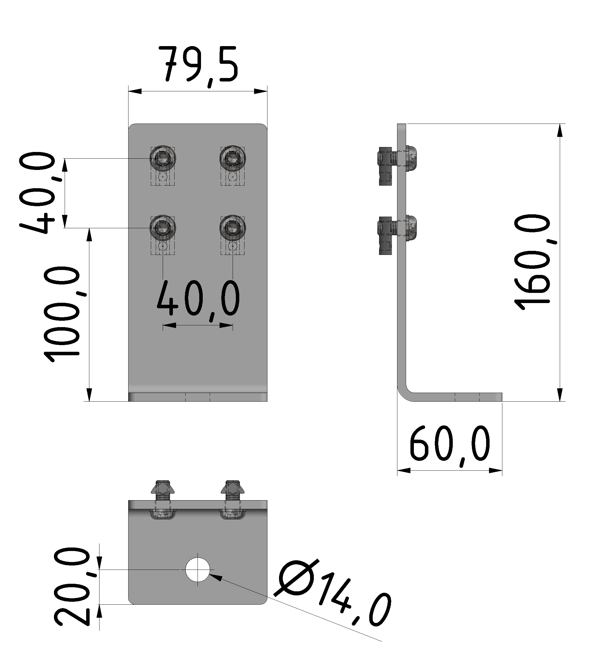 Bodenwinkelsatz 8 160x60x80-St, weißaluminium Bodenwinkelsatz 8 160x60x80-St, weißaluminium