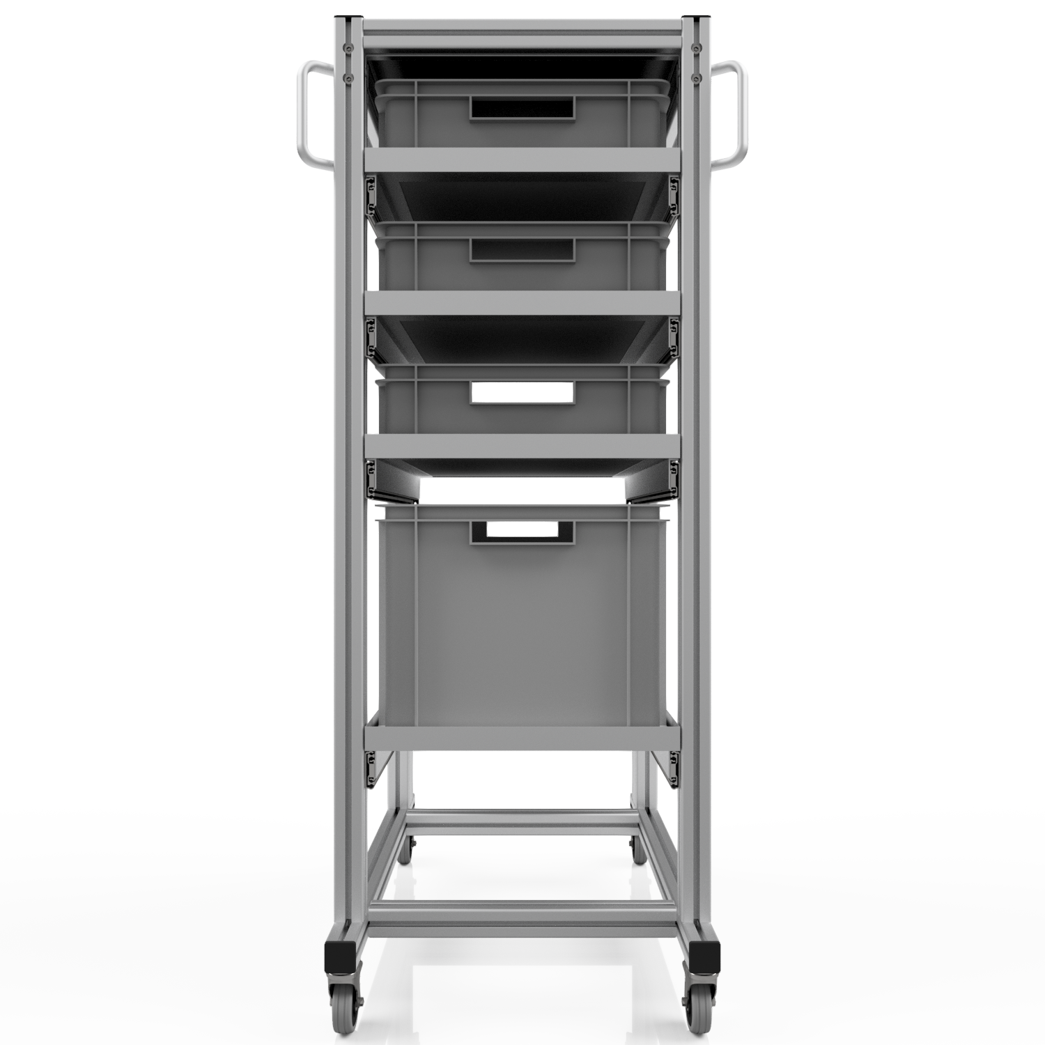 Systemwagen für Eurobehälter 60x40 H 134 cm