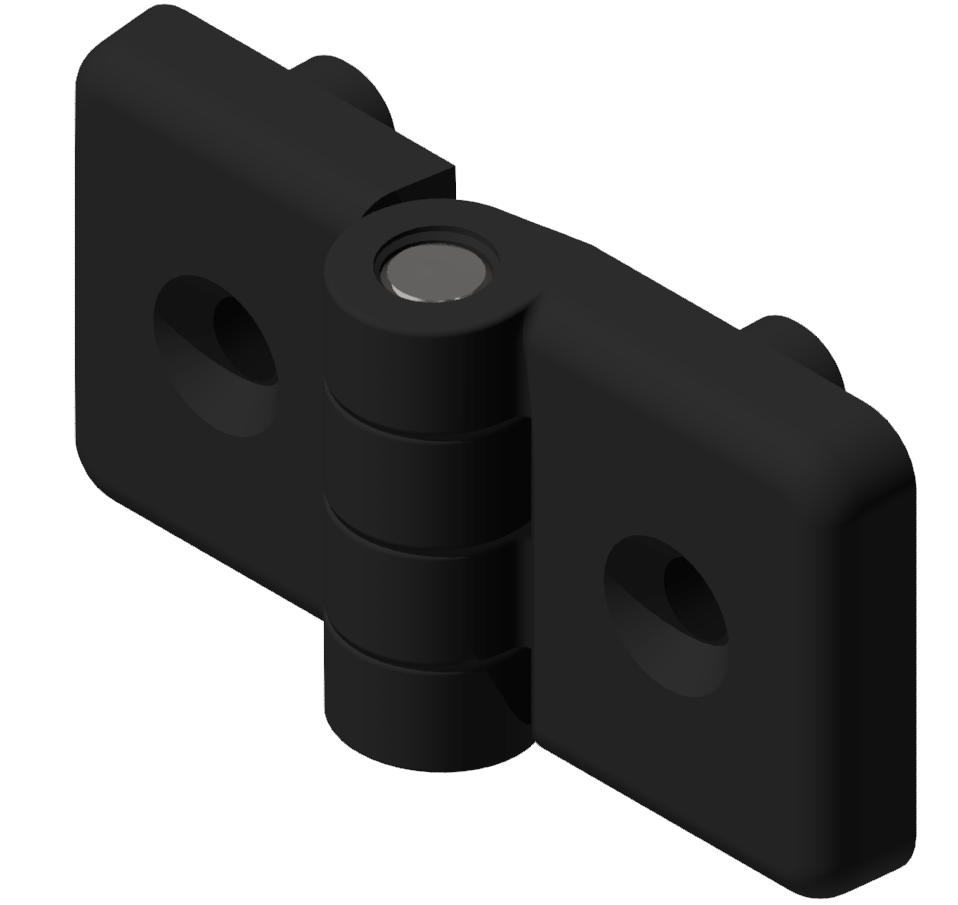 Plastic Combi Hinge non detachable 40x40 PA, black-10