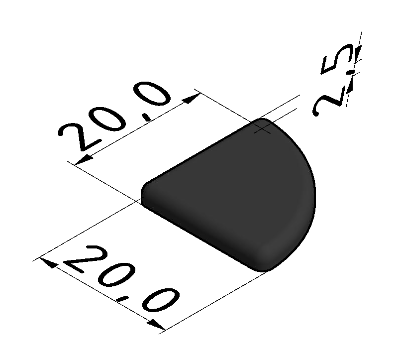 Abdeckkappe 5 R20-90°, schwarz