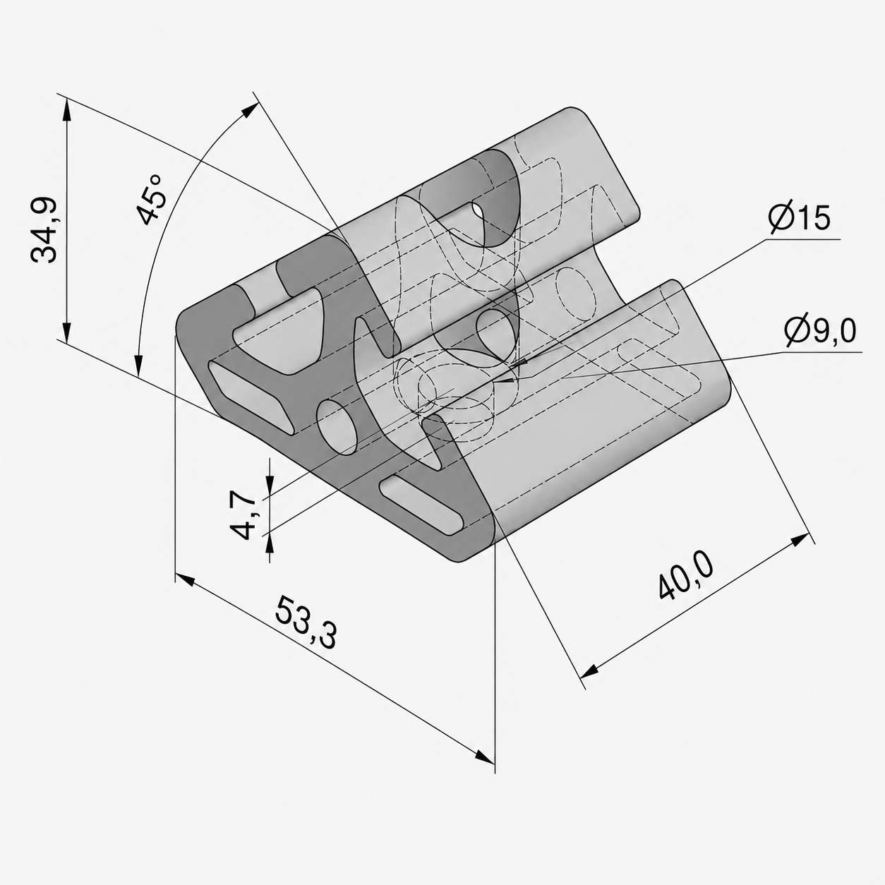 Element kątowy 8 T2-40, kolor naturalny