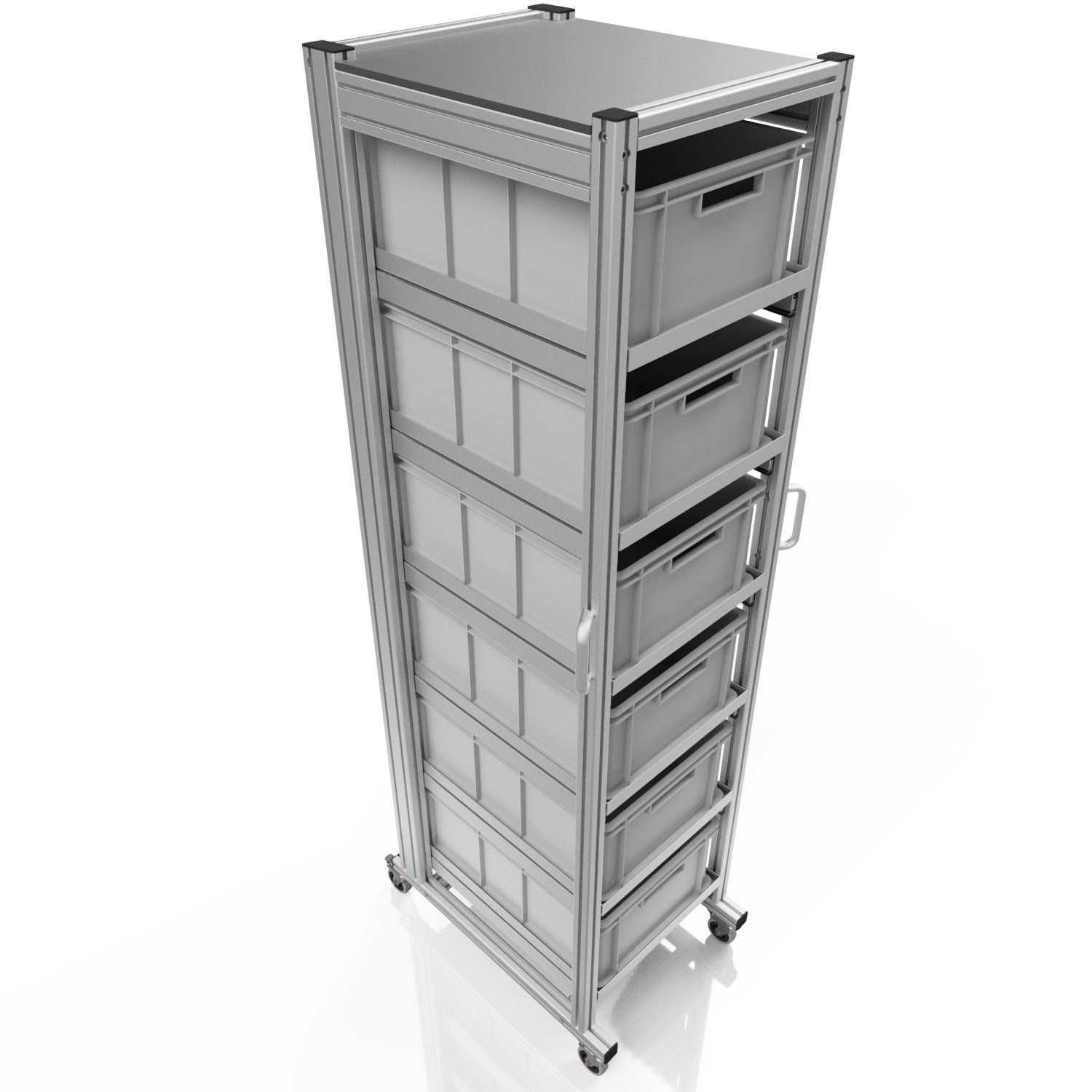 Systemwagen für Eurobehälter 60x40 H 200 cm