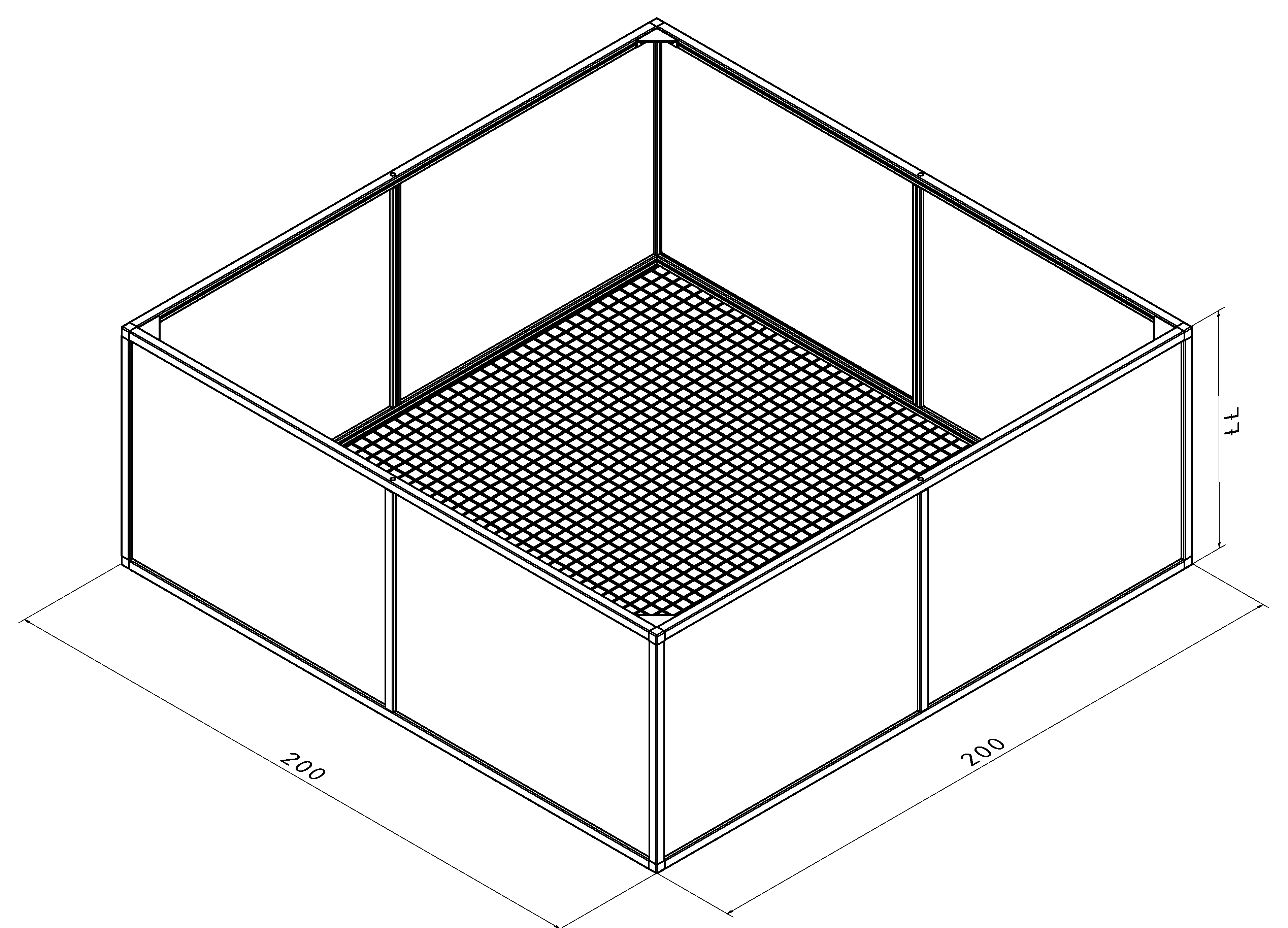 Raised bed aluline 200 x  200 cm