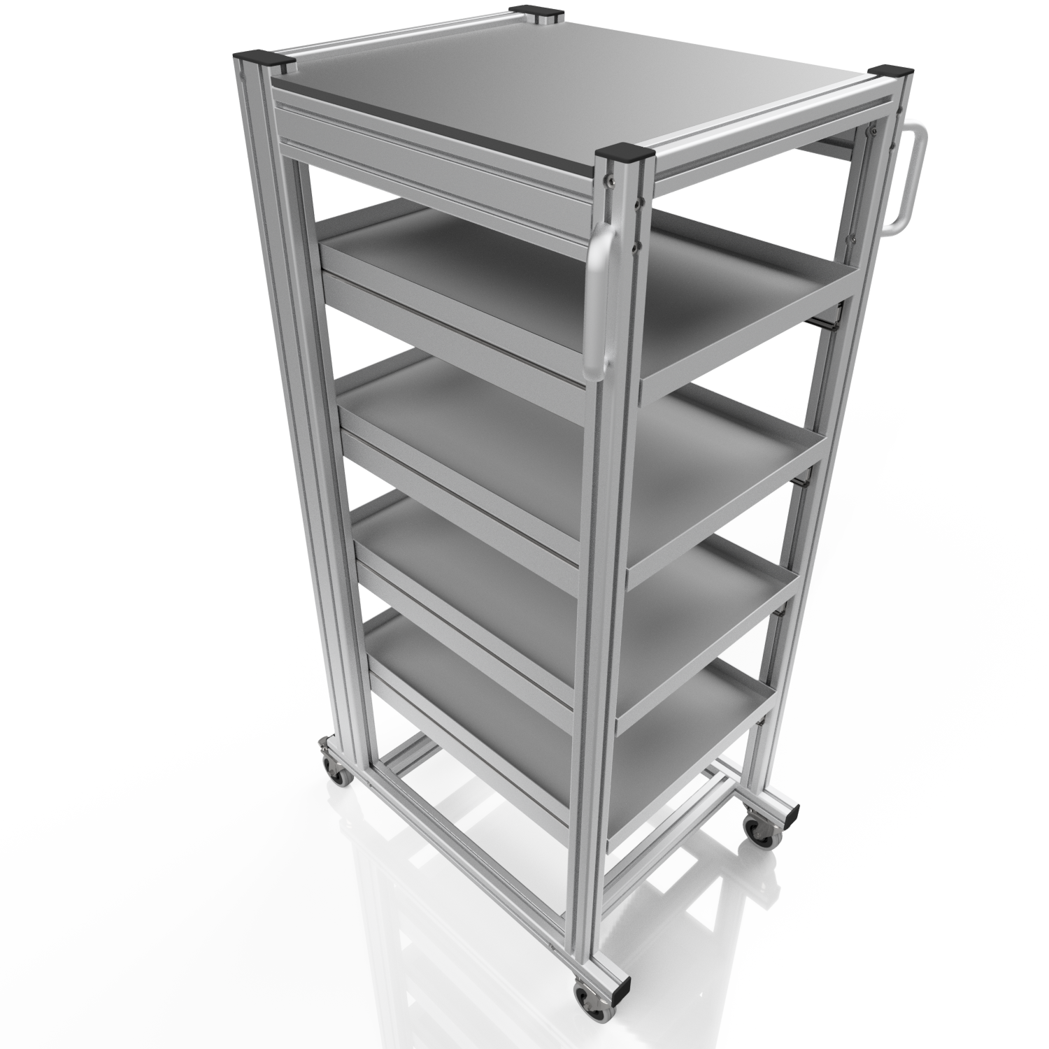 Systemwagen für Eurobehälter 60x40 H 134 cm