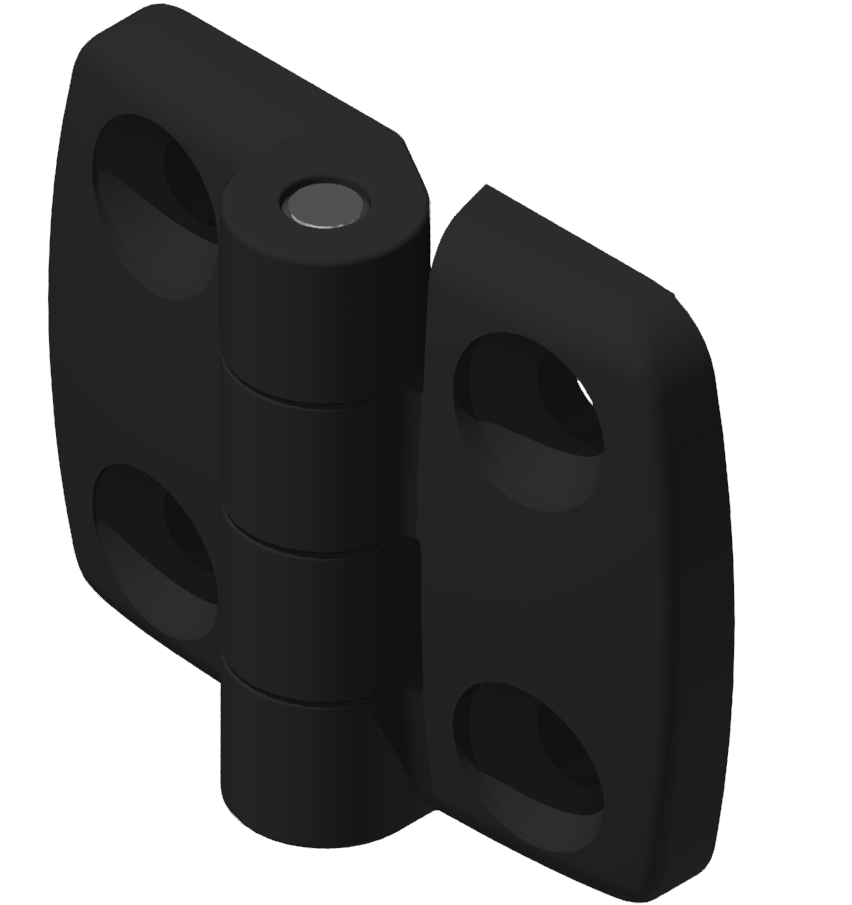 Plastic Combi Hinge non detachable 30x30 PA, black-8