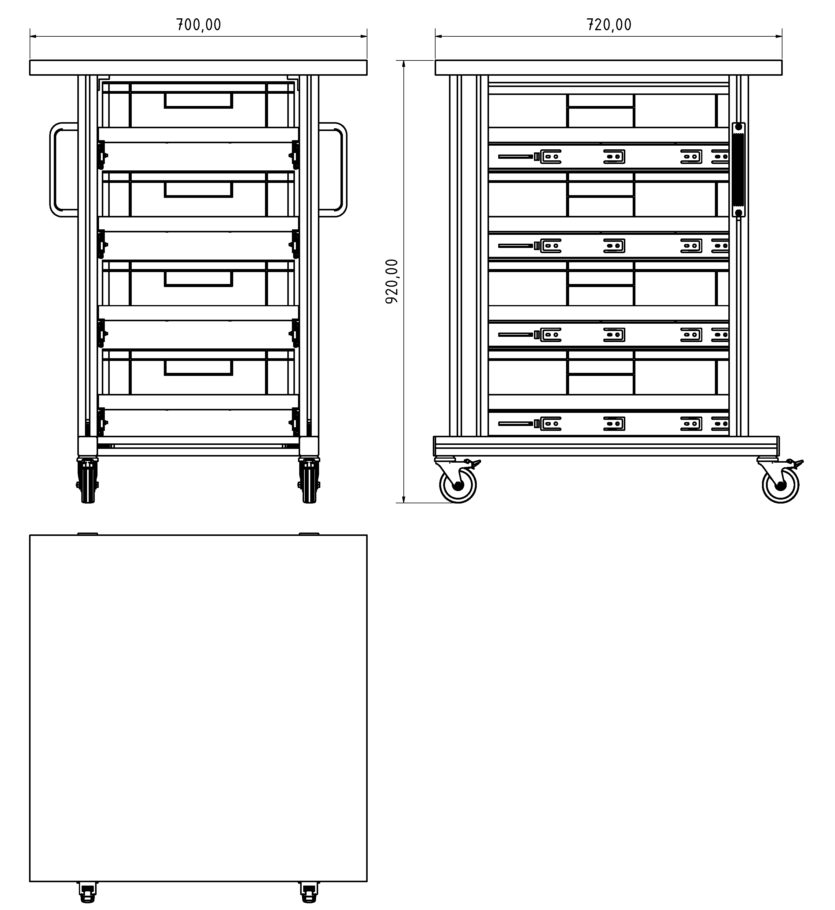 Systemtisch Pro Basismodul 70x72cm für Eurobehälter Systemtisch Pro Basismodul 70x72cm für Eurobehälter