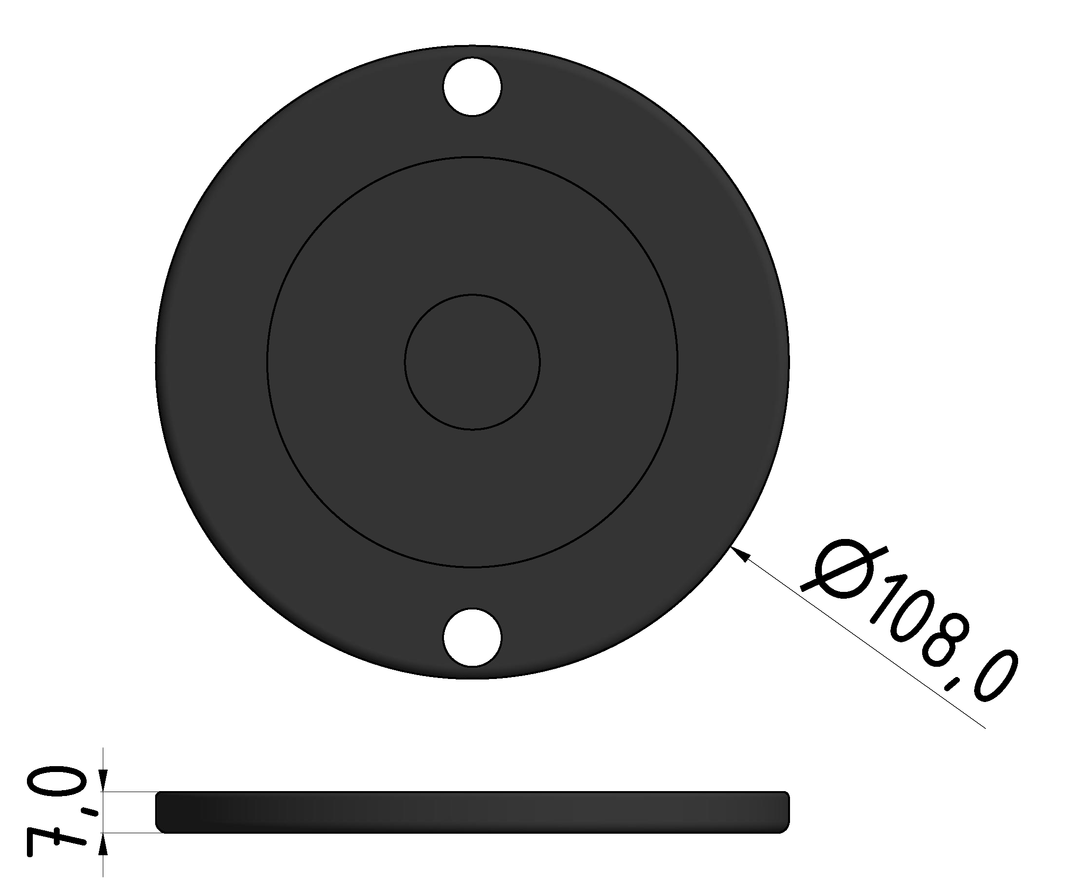 Anti Slip Plate A D120, black