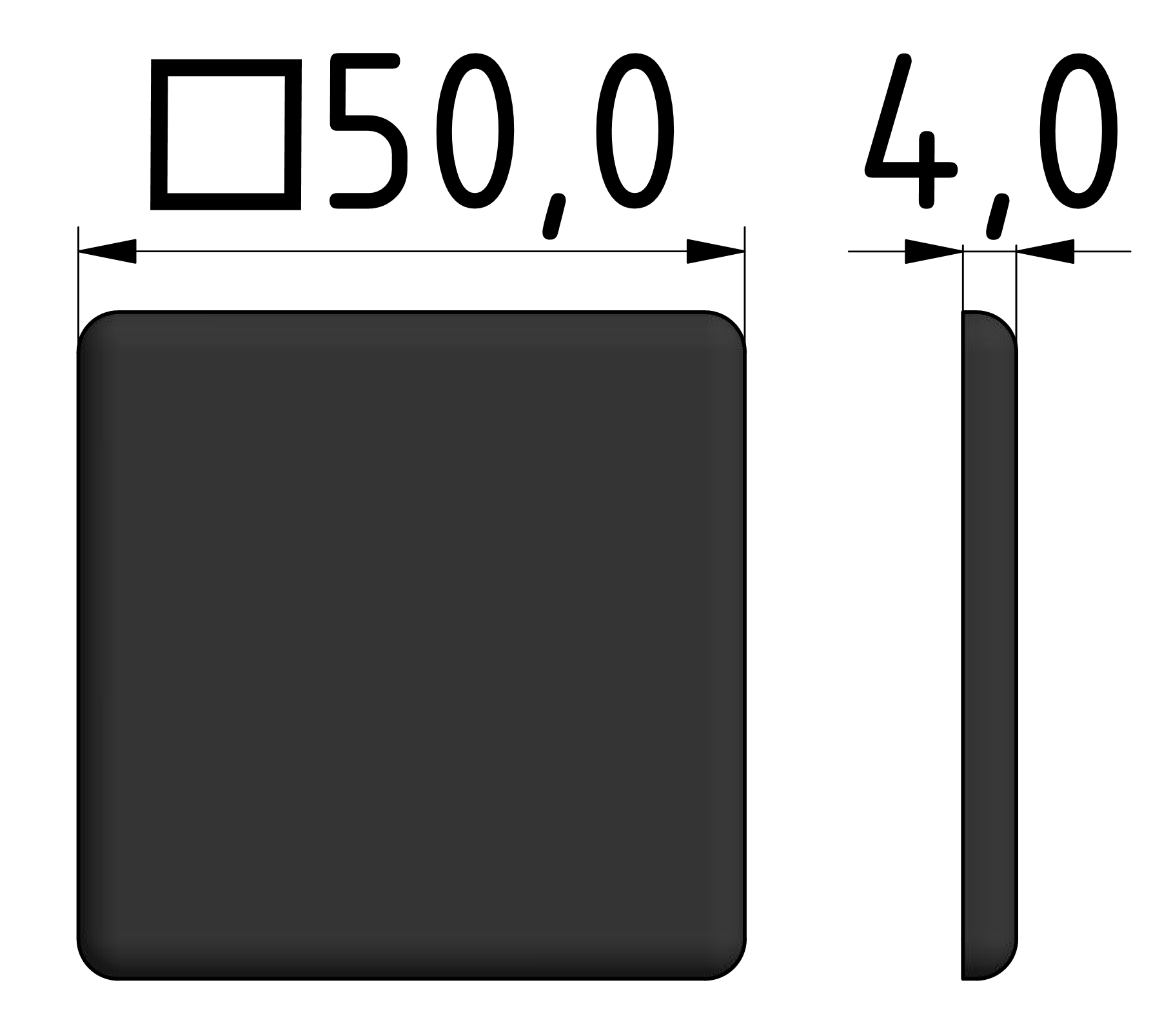 Abdeckkappe 50x50, schwarz-10 Abdeckkappe 50x50, schwarz-10