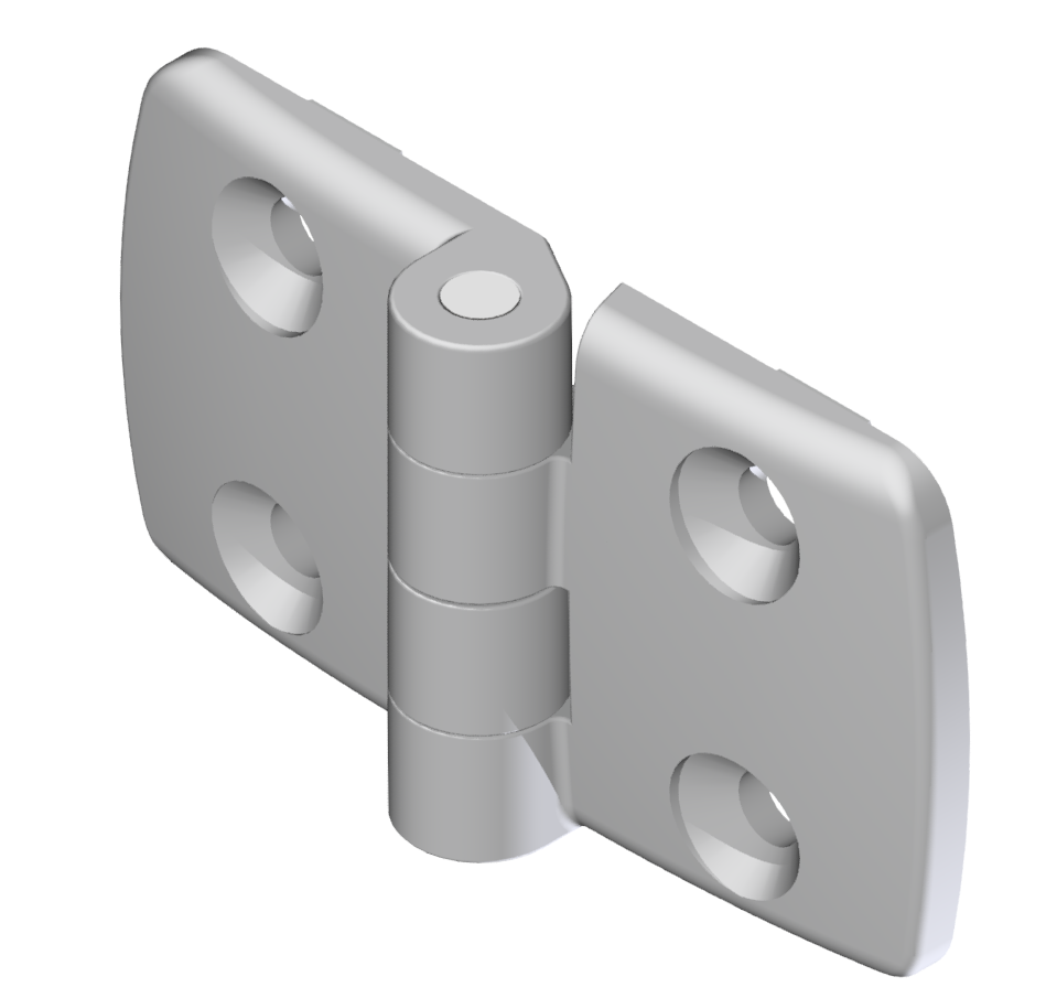 Alu Combi Hinge non detachable 45x45 Al, white aluminium-10