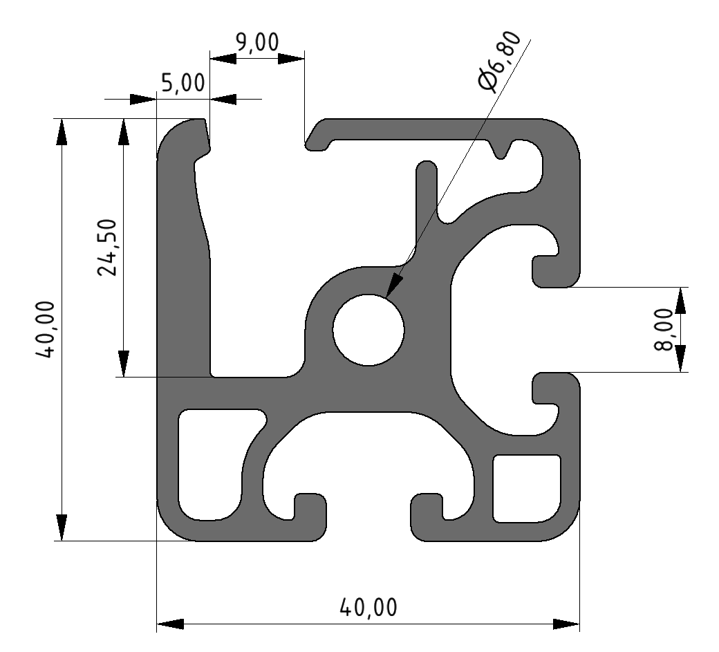 Clamp Profile 8 40x40, natural