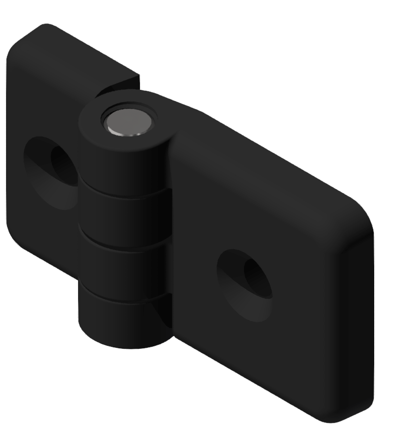 Plastic Combi Hinge non detachable 30x45 PA, black-8/10