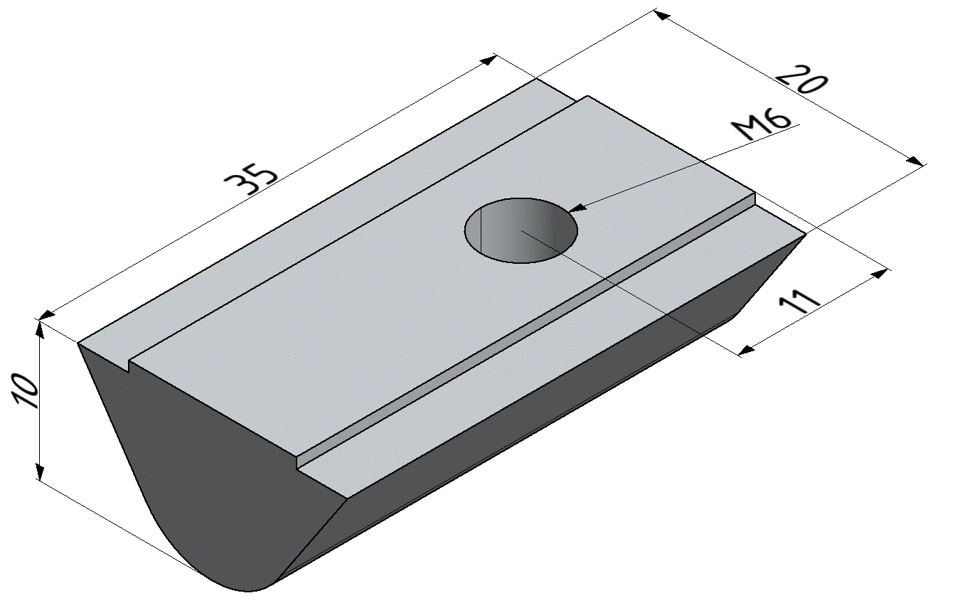 T-Slot Nut 12 St M6, bright zinc-plated