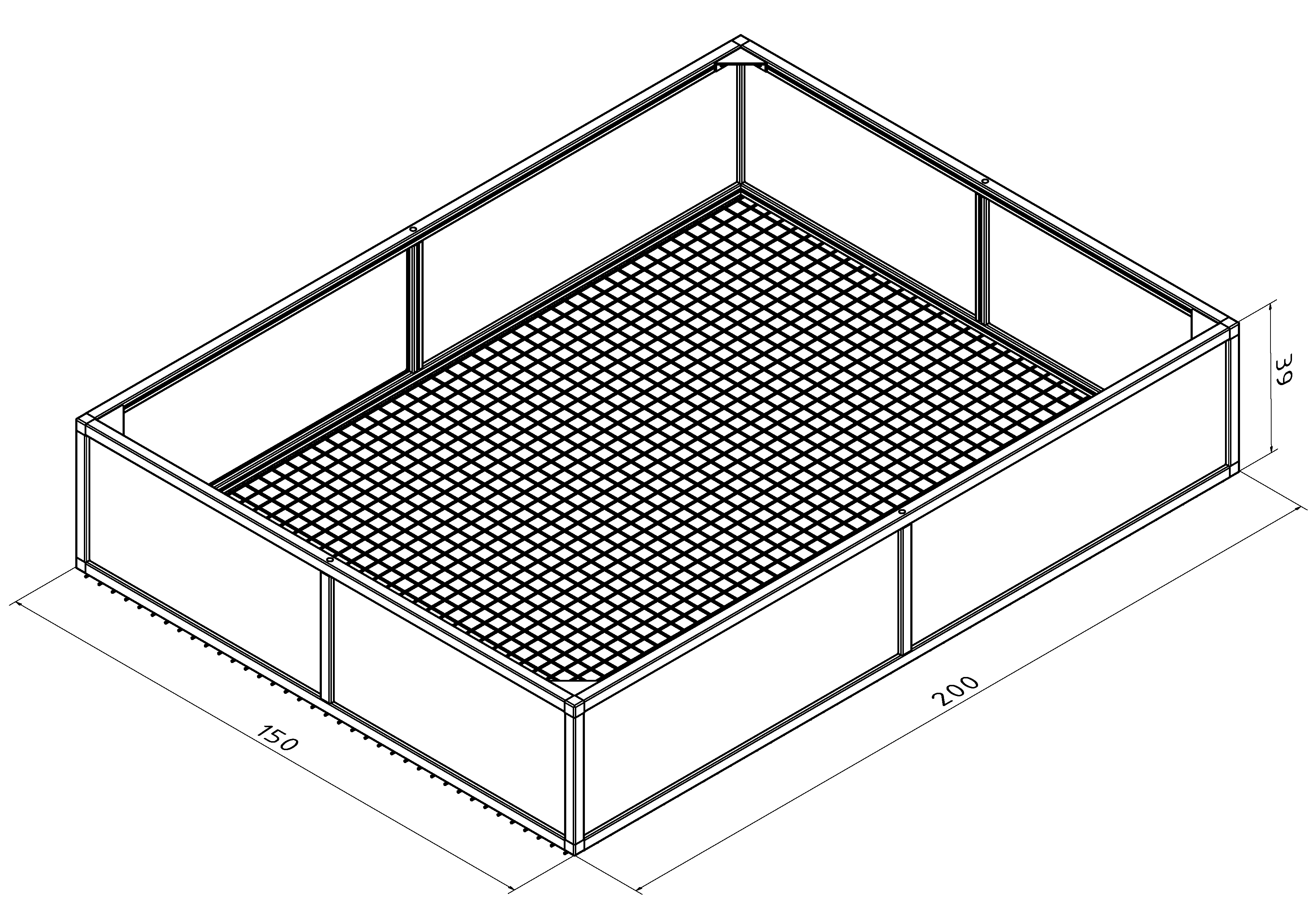 Raised bed aluline 200 x 150 cm