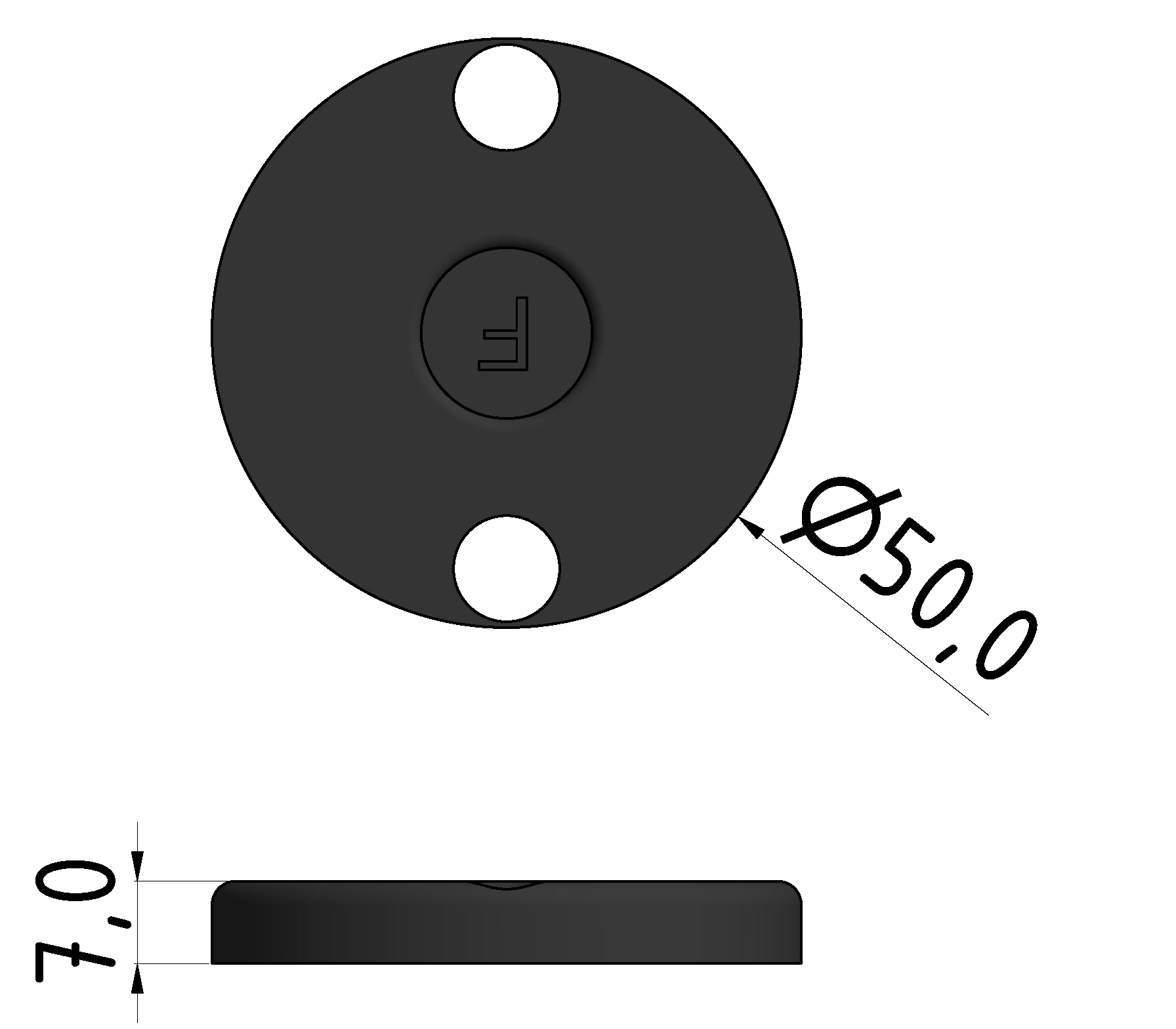 Anti Slip Plate A-B- D60, black
