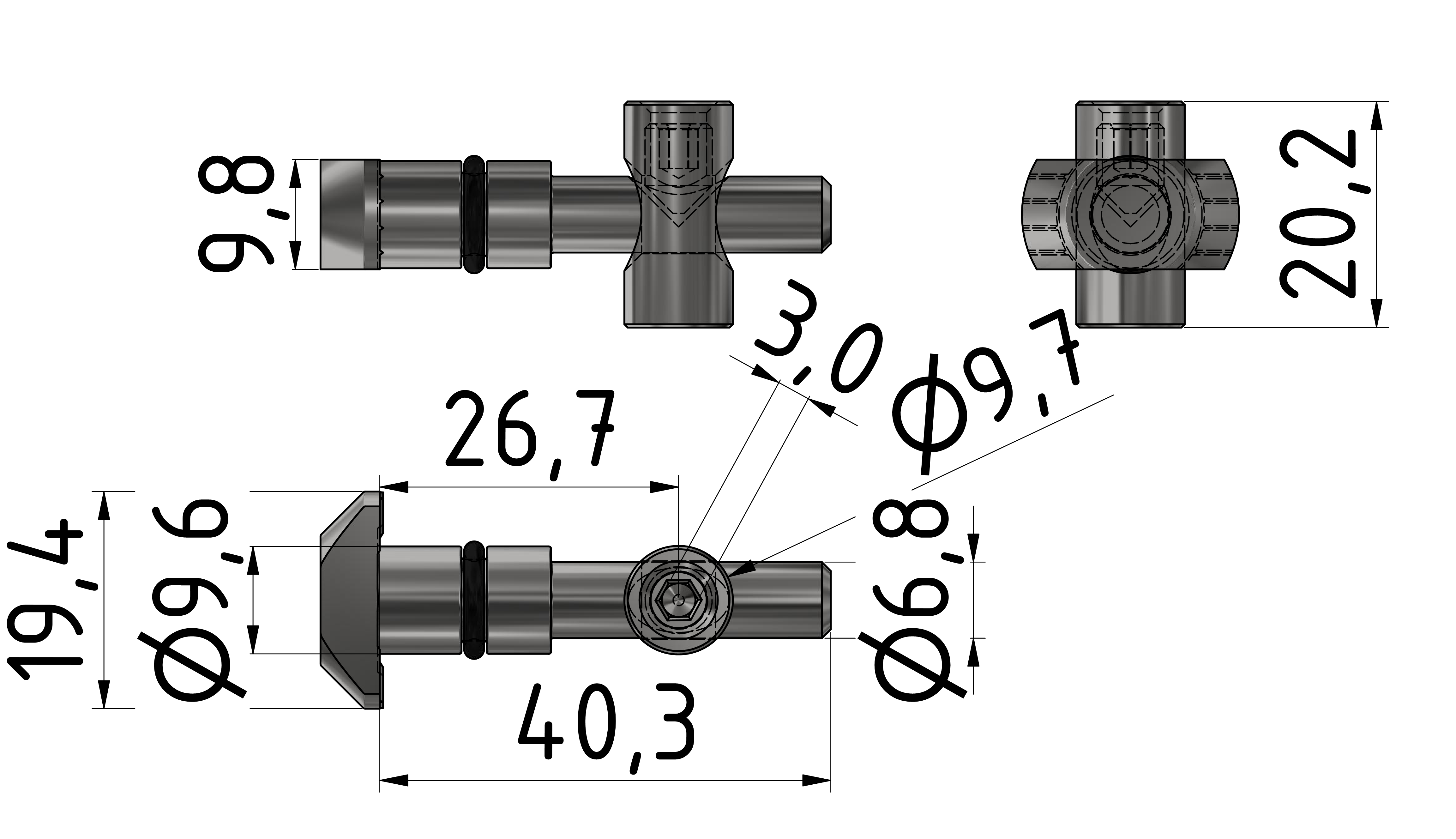 Schnellspannverbinder 9,8/ 90°, verzinkt-10