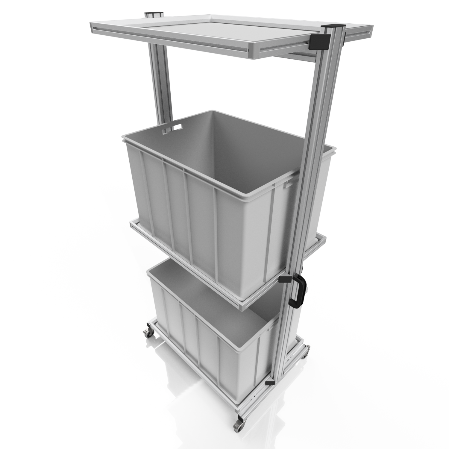Systemwagen für Eurobehälter 80 x 60 H 200 cm ohne Auszug 