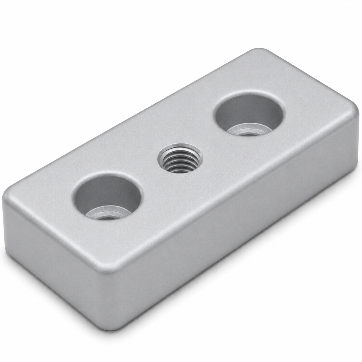 Płytka mocująca elementów jezdno-wsporczych 8 80x40, M10, białe aluminium