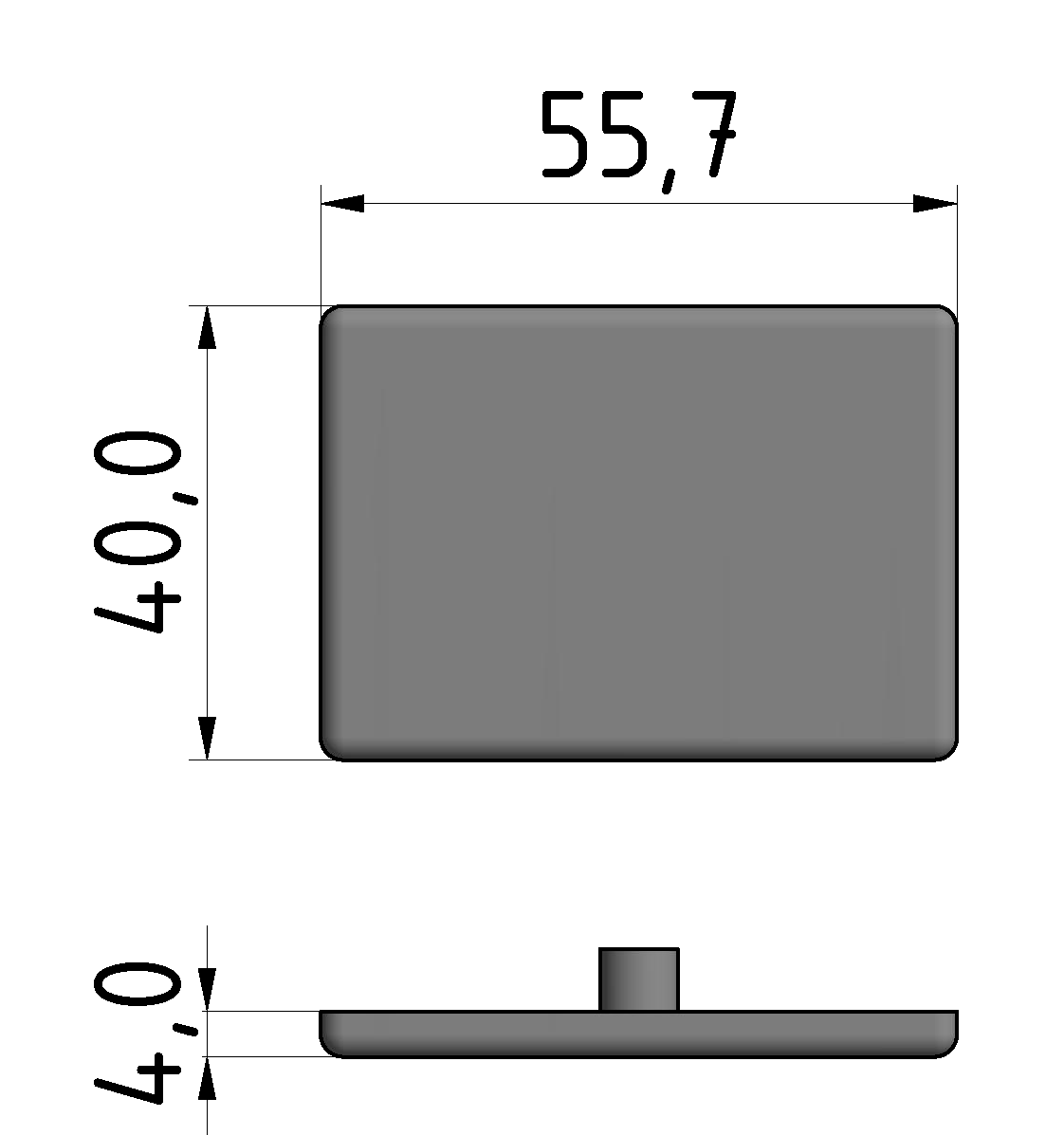 Winkel-Abdeckkappe 8 40x40, grau Winkel-Abdeckkappe 8 40x40, grau