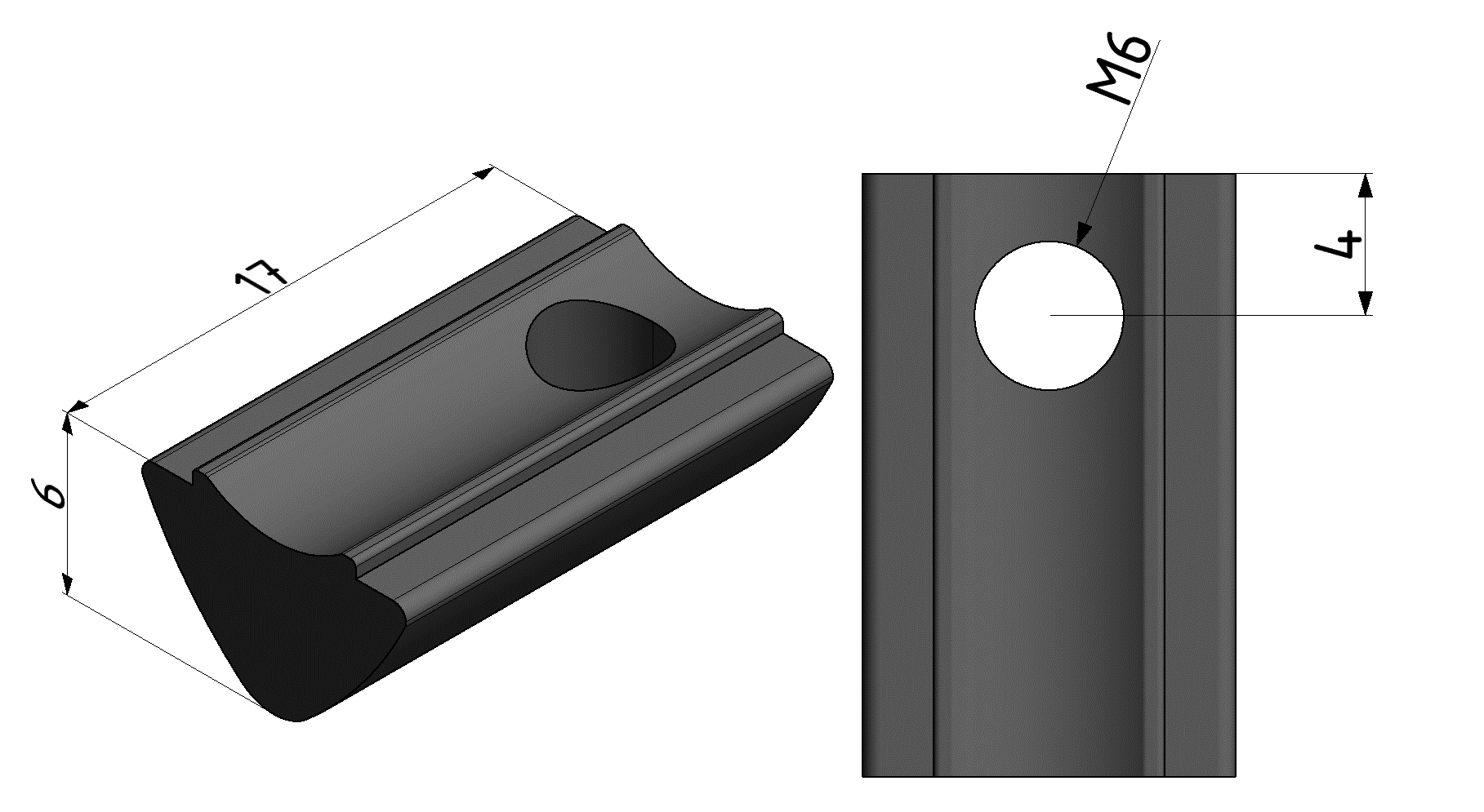 Nutenstein V 6 St M6, verzinkt Nutenstein V 6 St M6, verzinkt