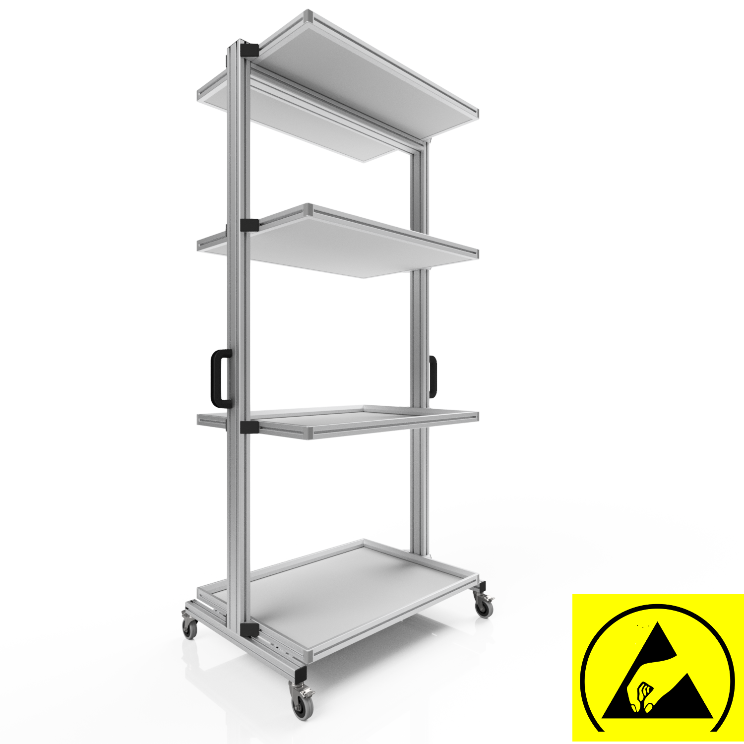 ESD system trolley for Euro containers 80 x 60 H 200 cm without pull-out