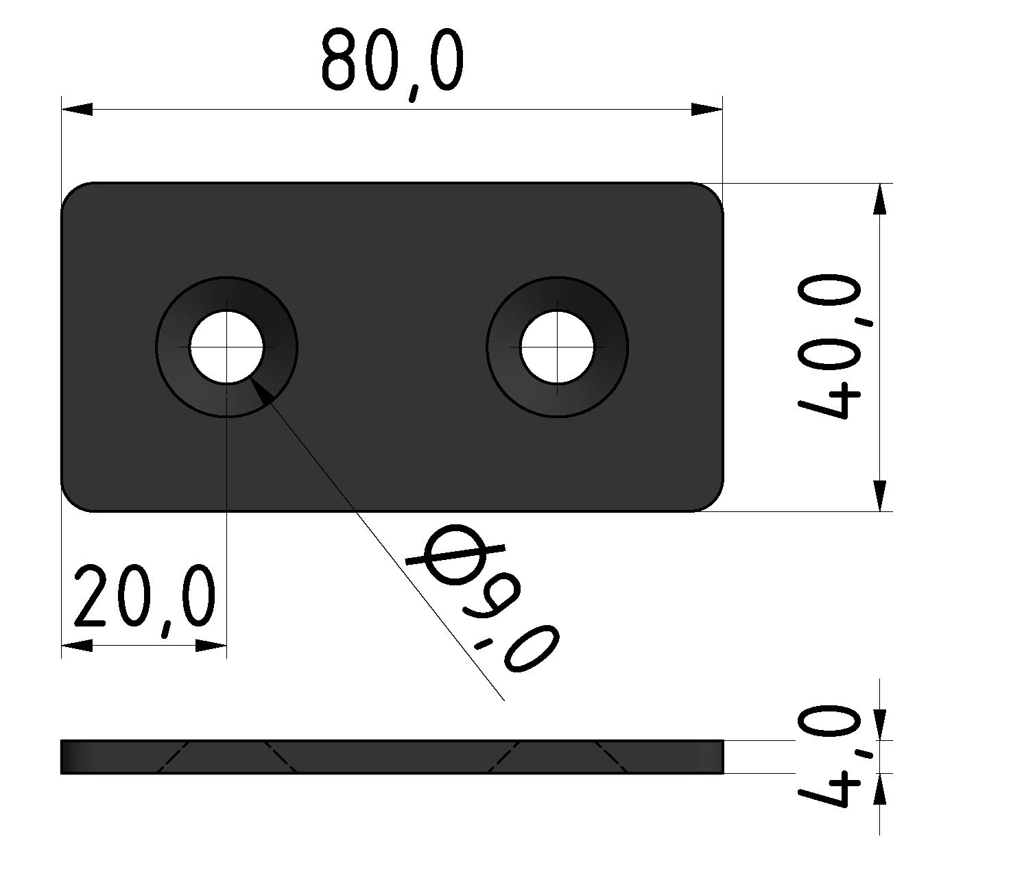 Lasche 8 40,  schwarz-8