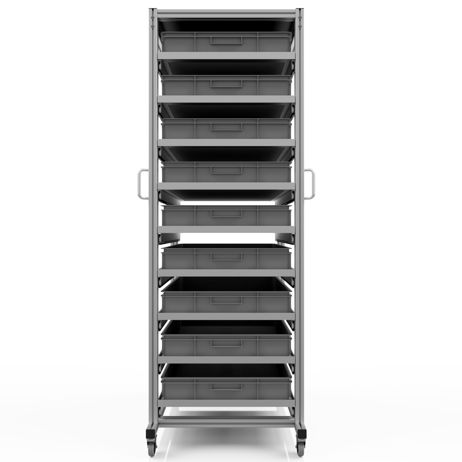 Systemwagen mit Eurobehälter 80x60 H 200 cm